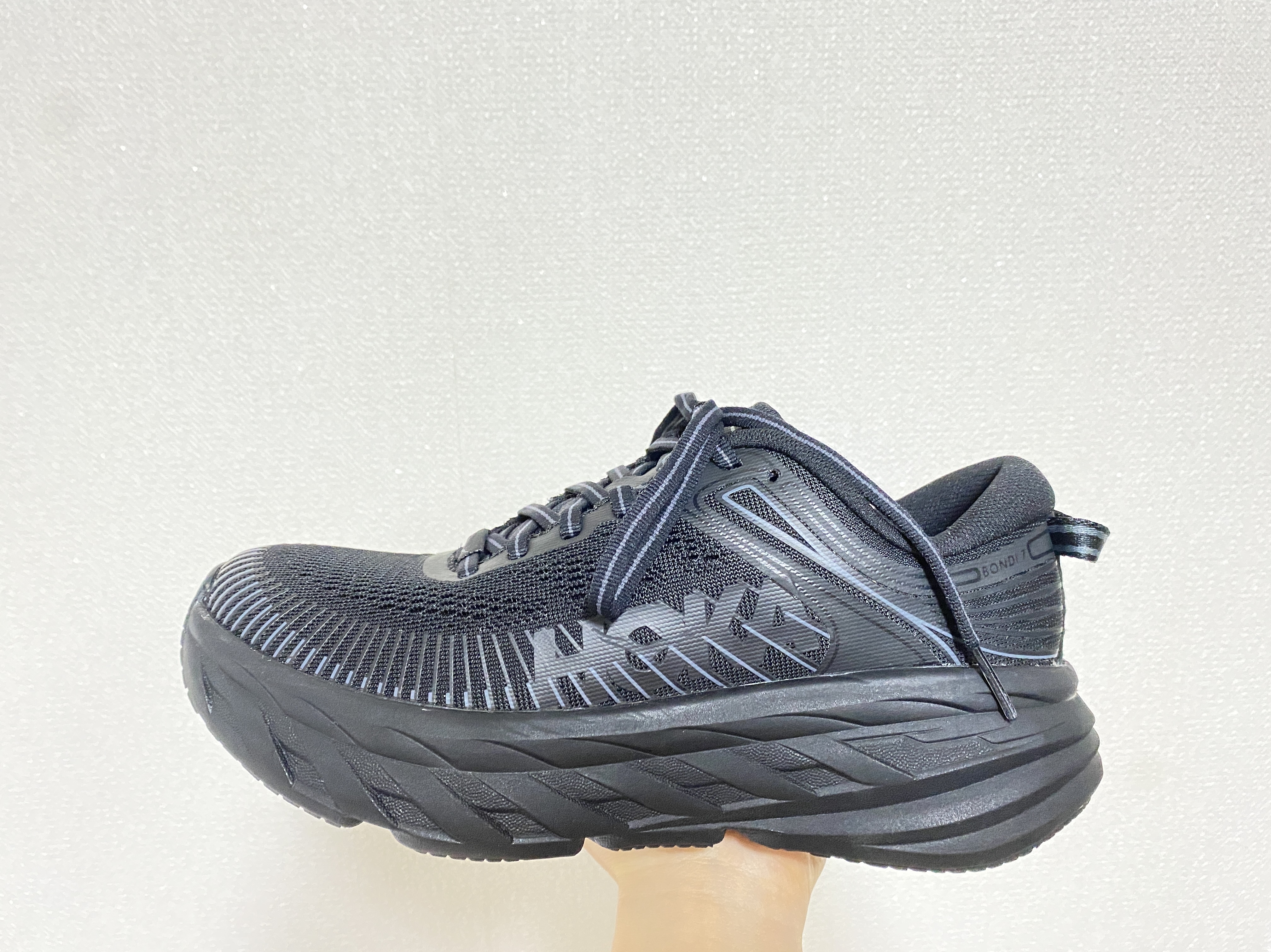 Hoka Bondi 7 Black, (W) Hoka Bondi 7 Black - Wide 착용 스타일