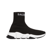 (W) Balenciaga Speed Trainer High Black White 2019