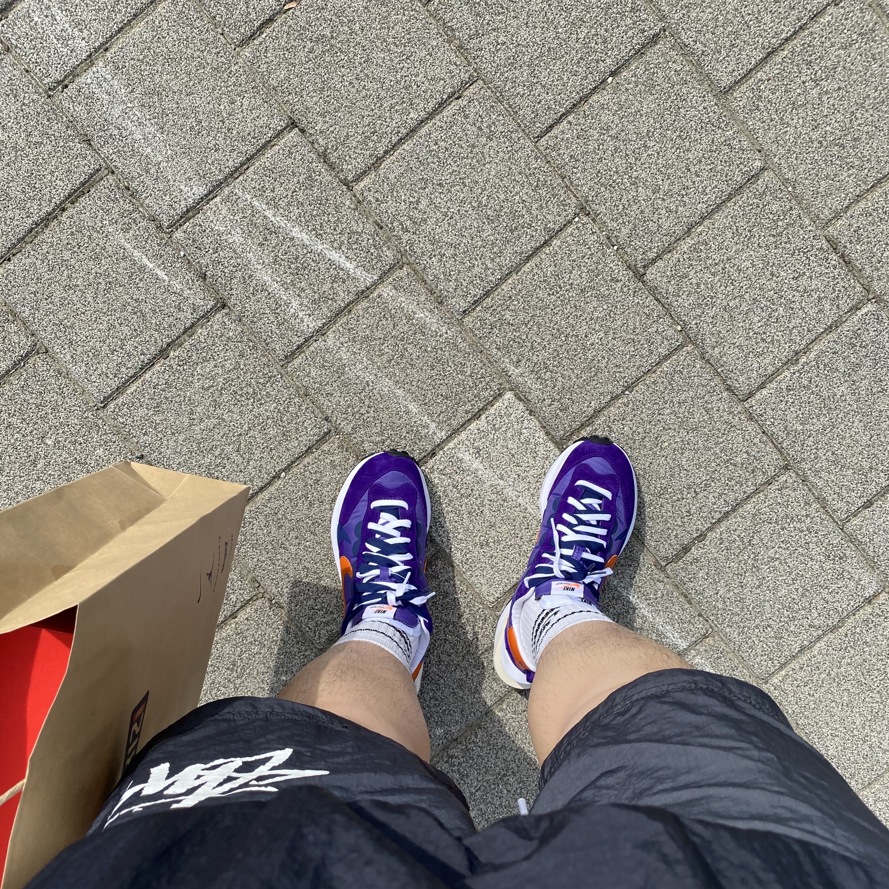 Nike x Sacai VaporWaffle Dark Iris 착용 스타일 - 1