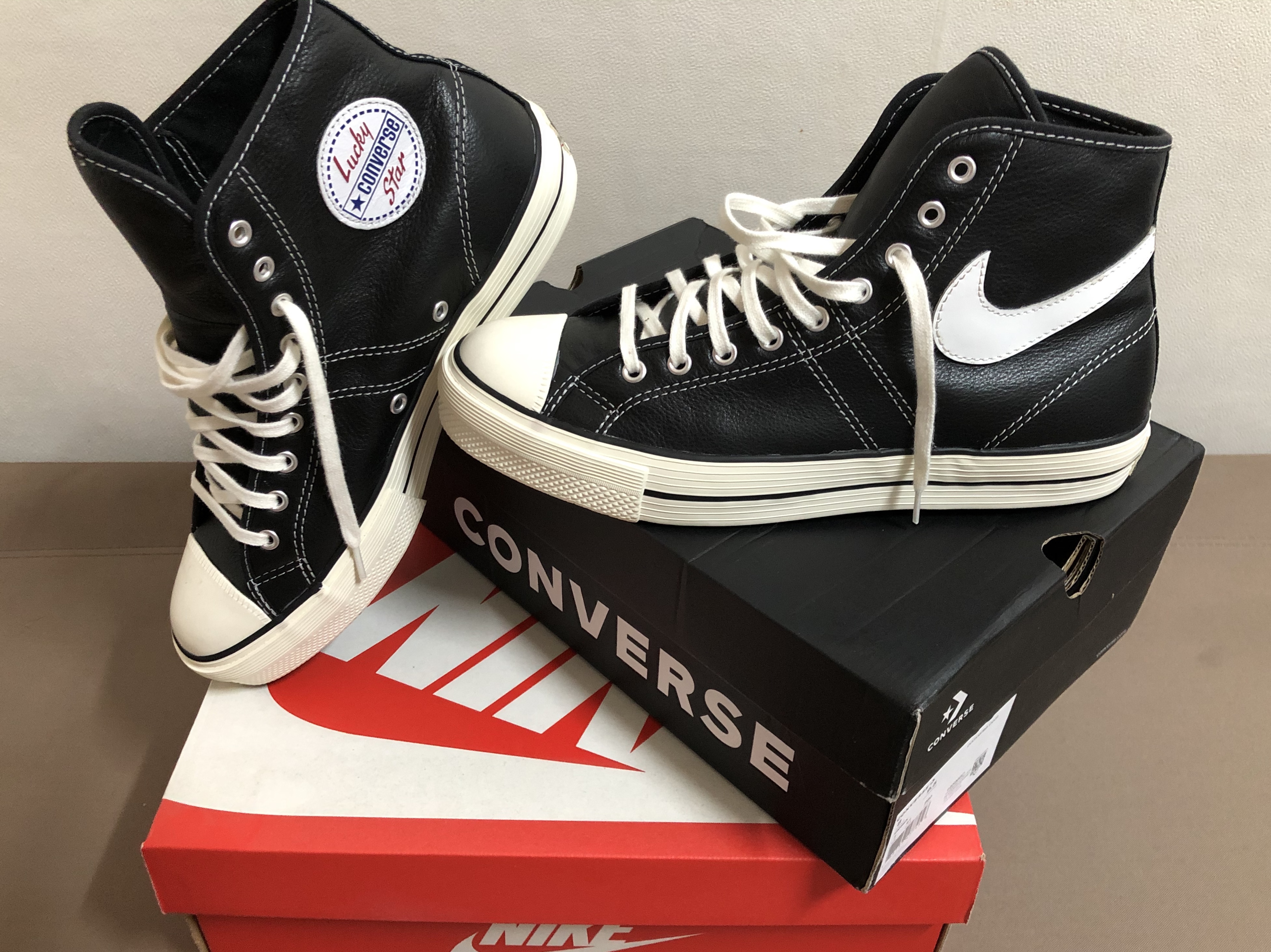 Converse Lucky Star Hi Black 착용 스타일