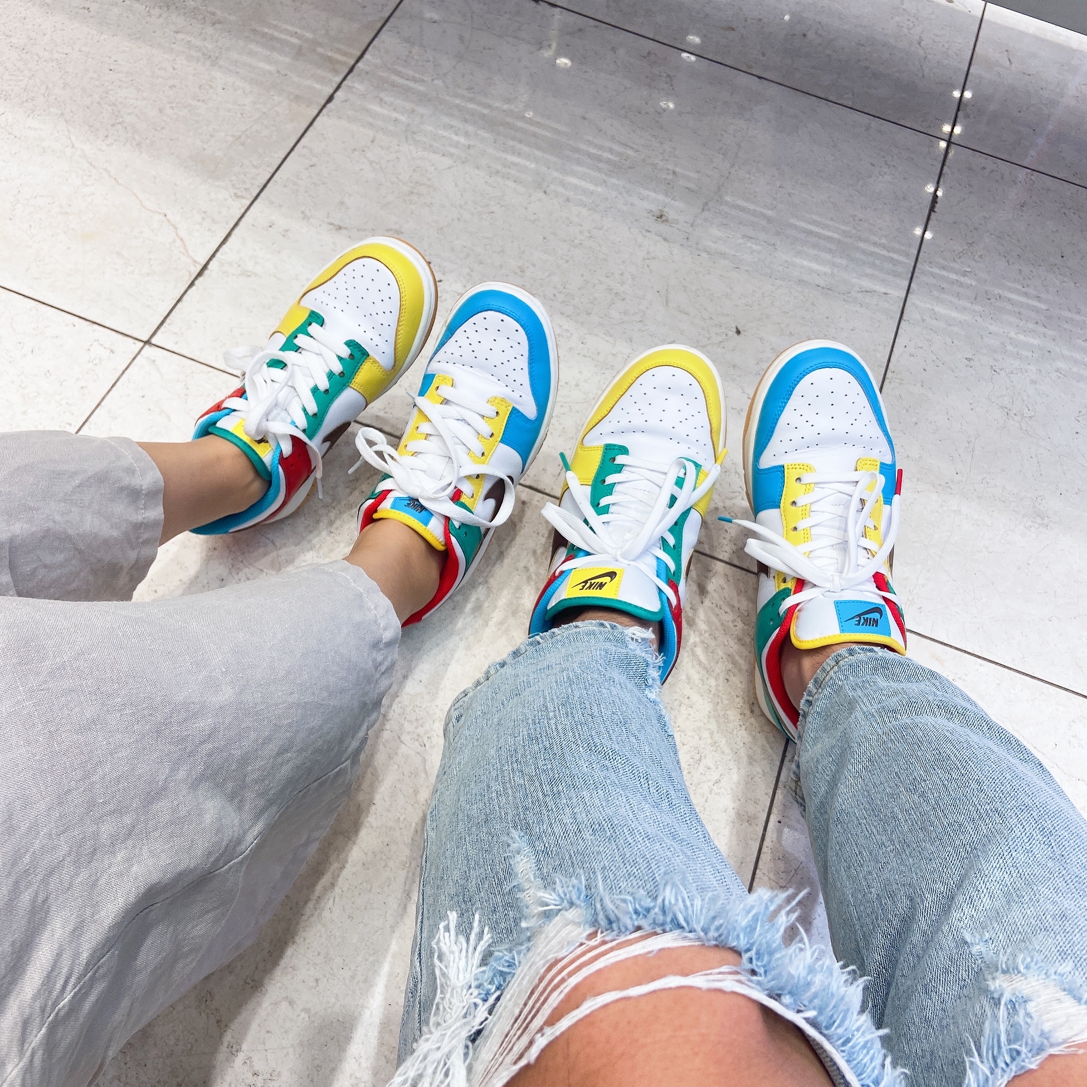 Nike Dunk Low SE Free.99 White, (GS) Nike Dunk Low SE Free.99 White 착용 스타일 - 2