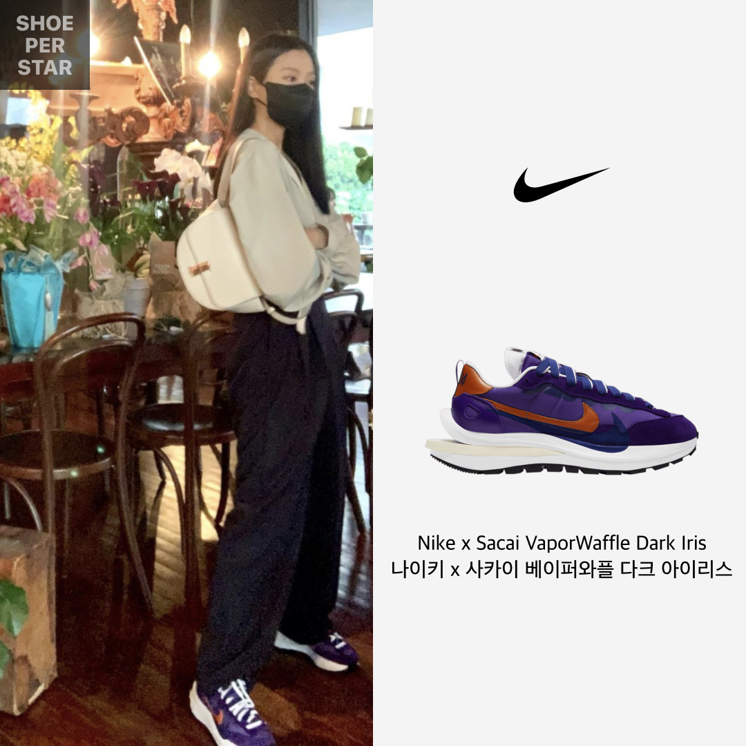 Nike x Sacai VaporWaffle Dark Iris 착용 스타일 - 1