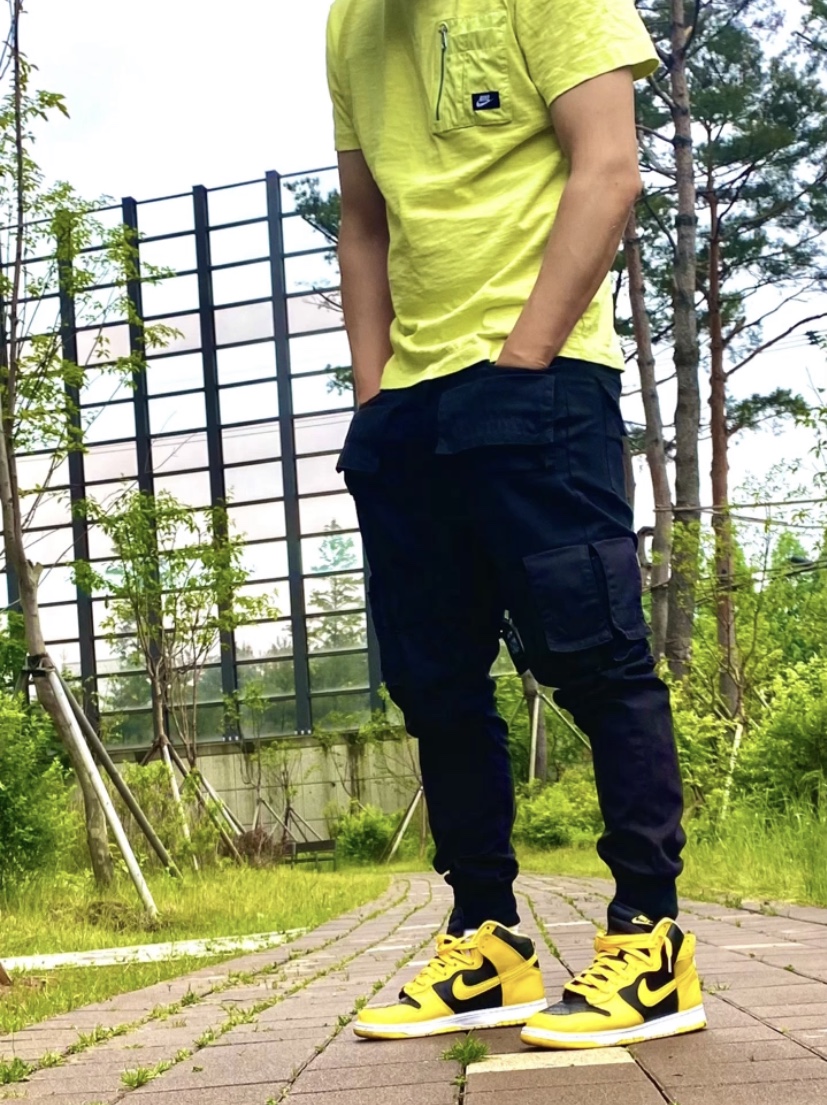 Nike Dunk High SP Varsity Maize 착용 스타일