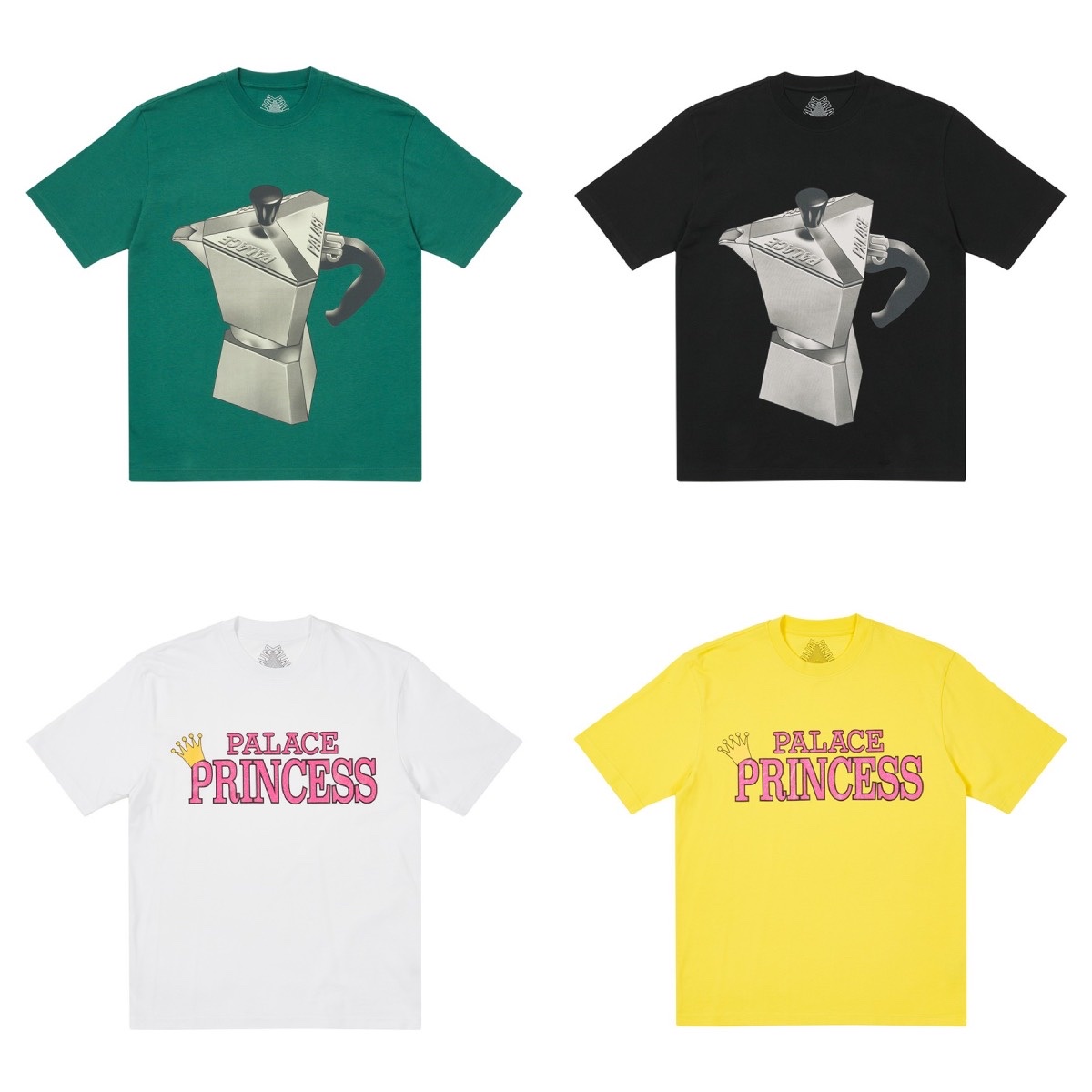 Palace Nein Tea T-Shirt Yellow - 21SS, Palace Tri-Chrome Hood Green - 21SS 착용 스타일 - 2