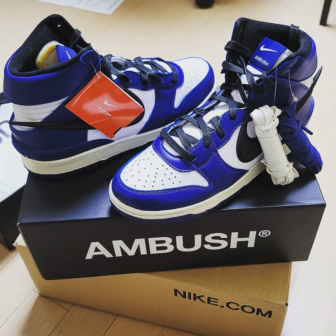 Nike x Ambush Dunk High Deep Royal Blue 착용 스타일 - 1