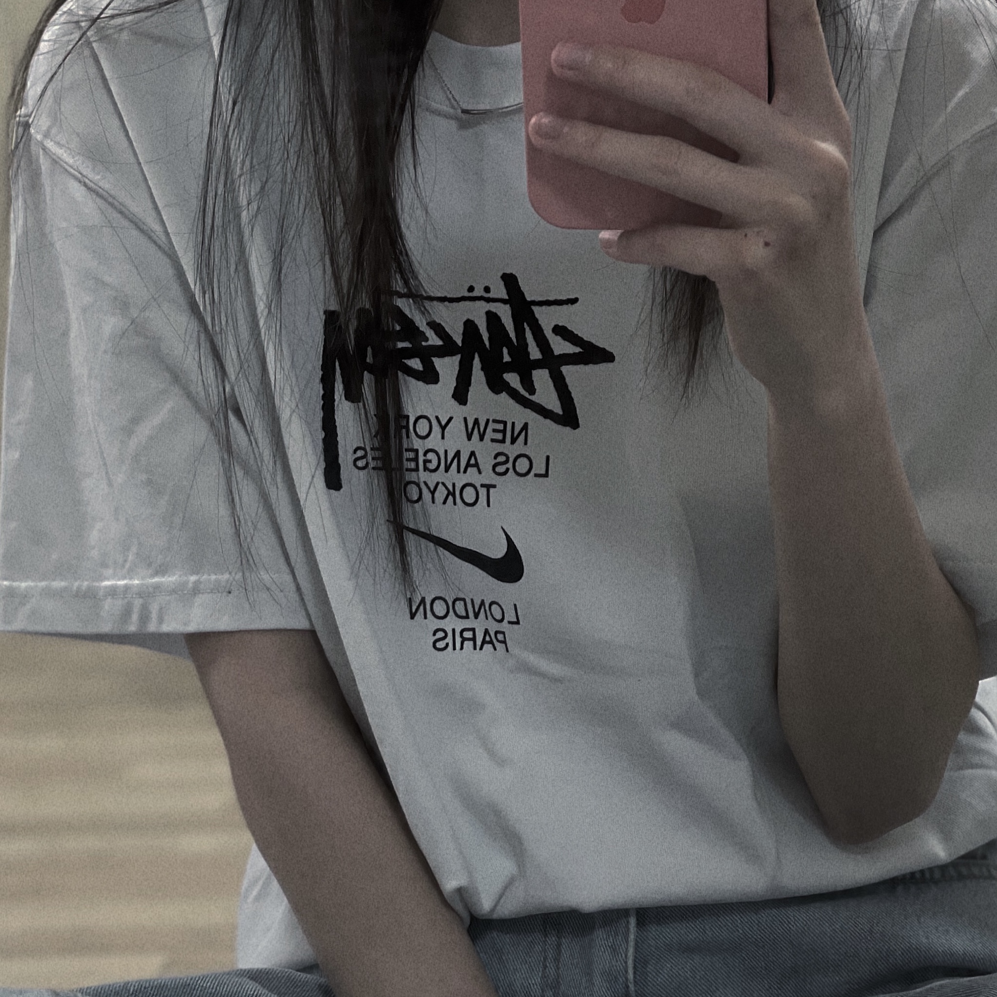 Nike x Stussy WT T-Shirt White - US/EU 착용 스타일