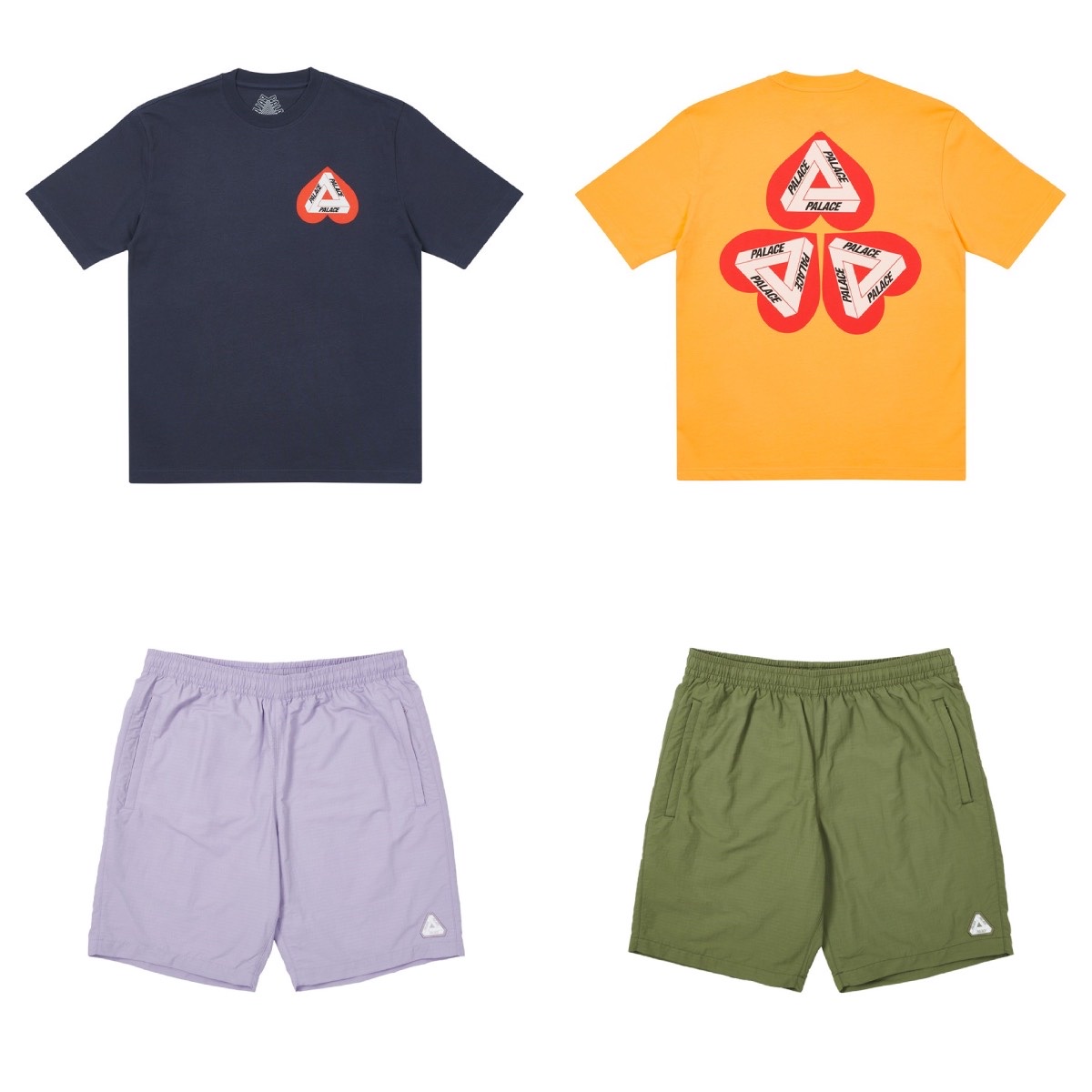 Palace Nein Tea T-Shirt Yellow - 21SS, Palace Tri-Chrome Hood Green - 21SS 착용 스타일 - 3