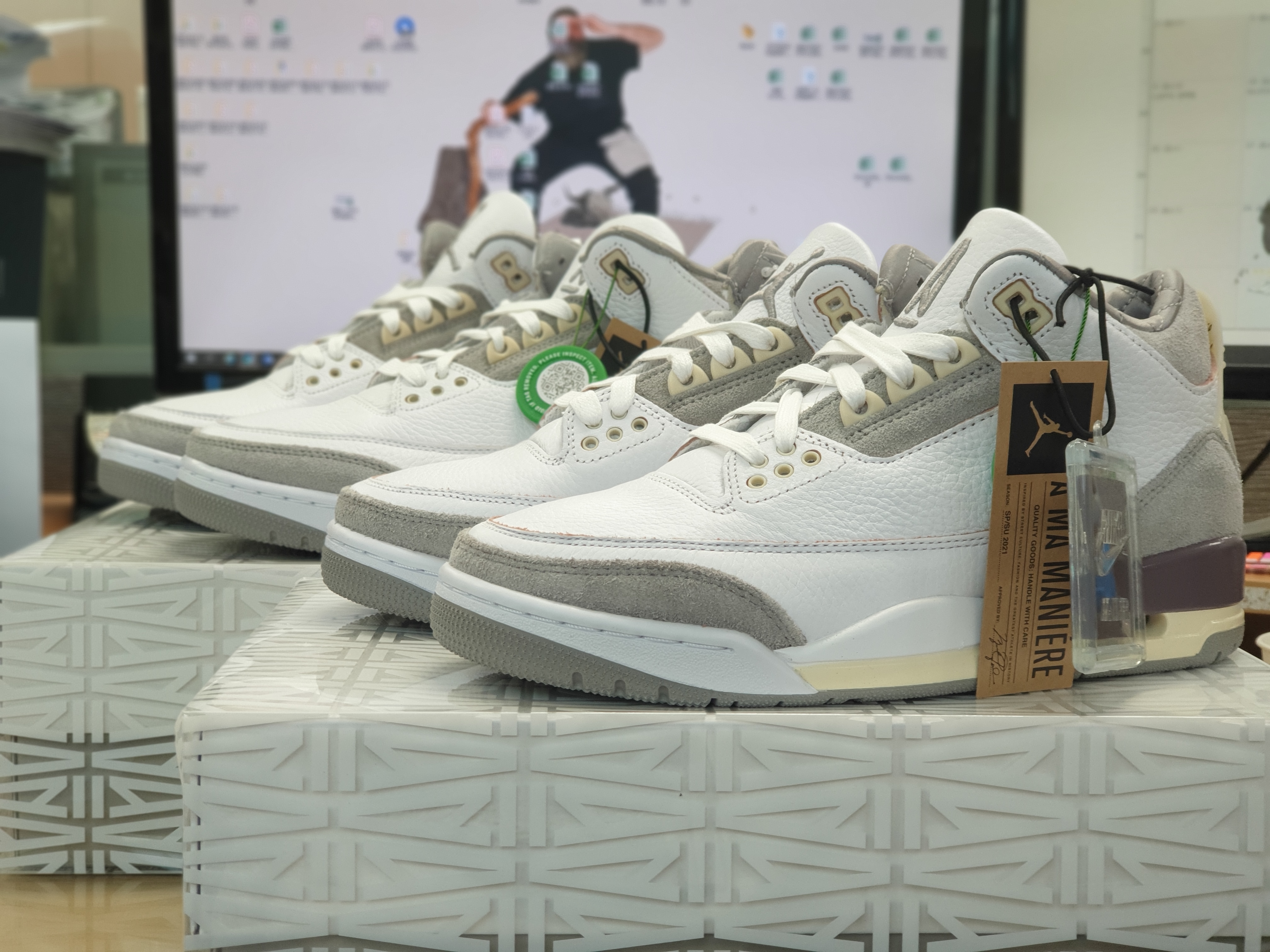 (W) Jordan 3 x A Ma Maniere Retro SP 착용 스타일 - 1