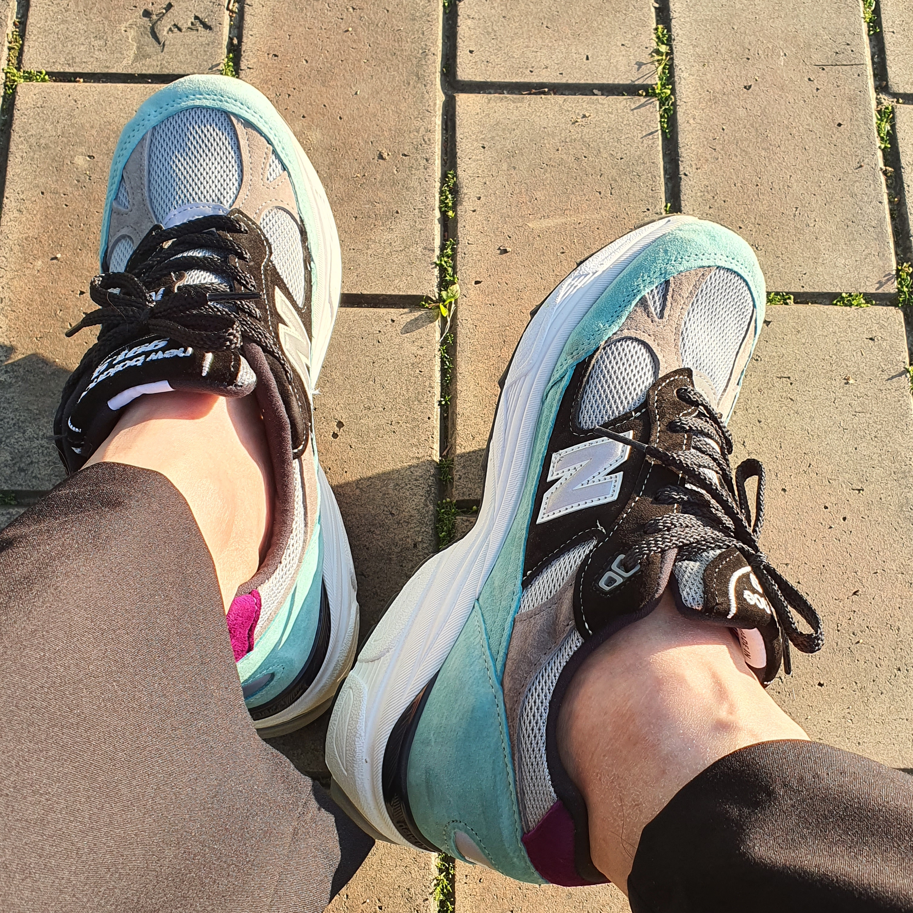 New Balance 991.9 Made in UK Light Tidepool 착용 스타일