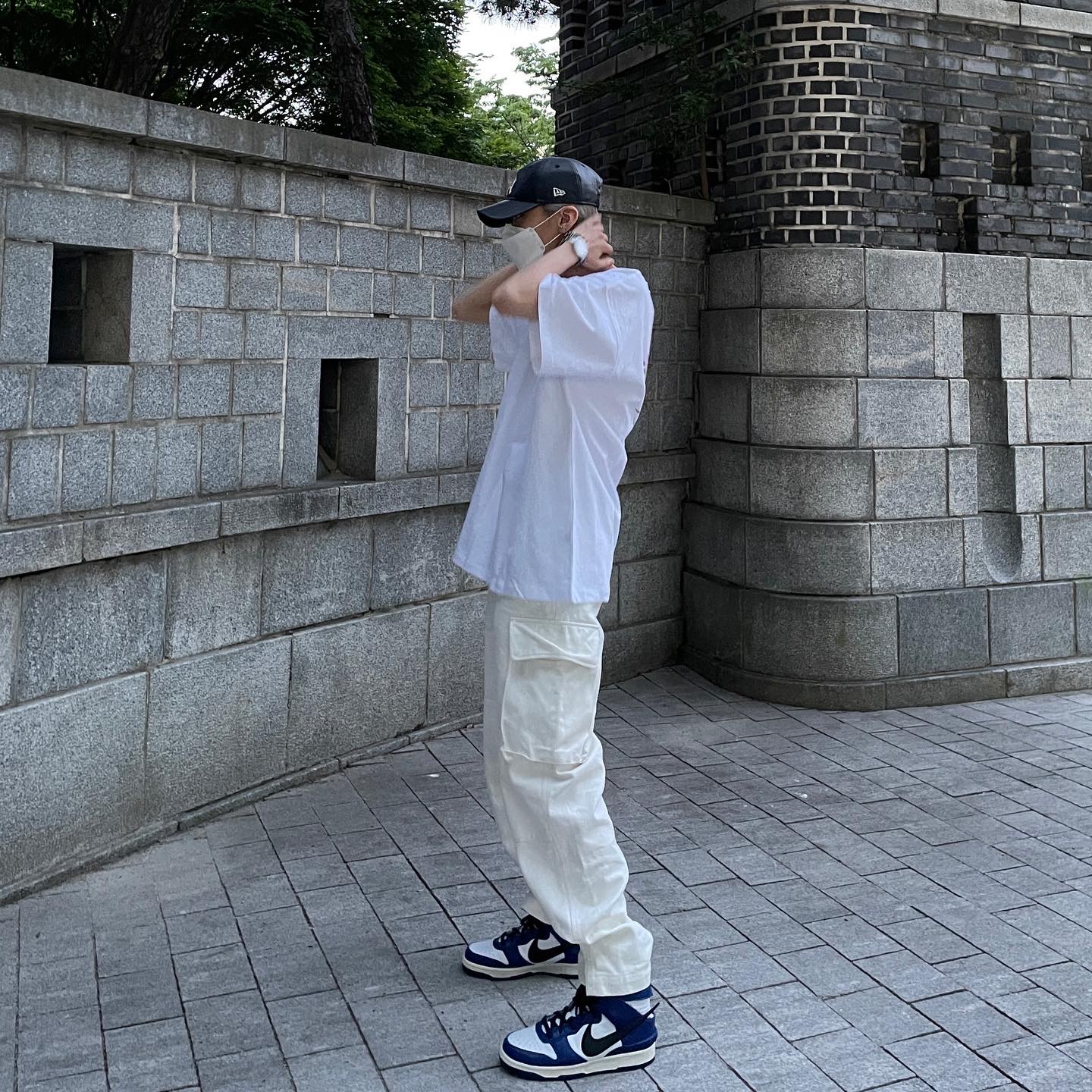 Nike x Ambush Dunk High Deep Royal Blue 착용 스타일 - 2