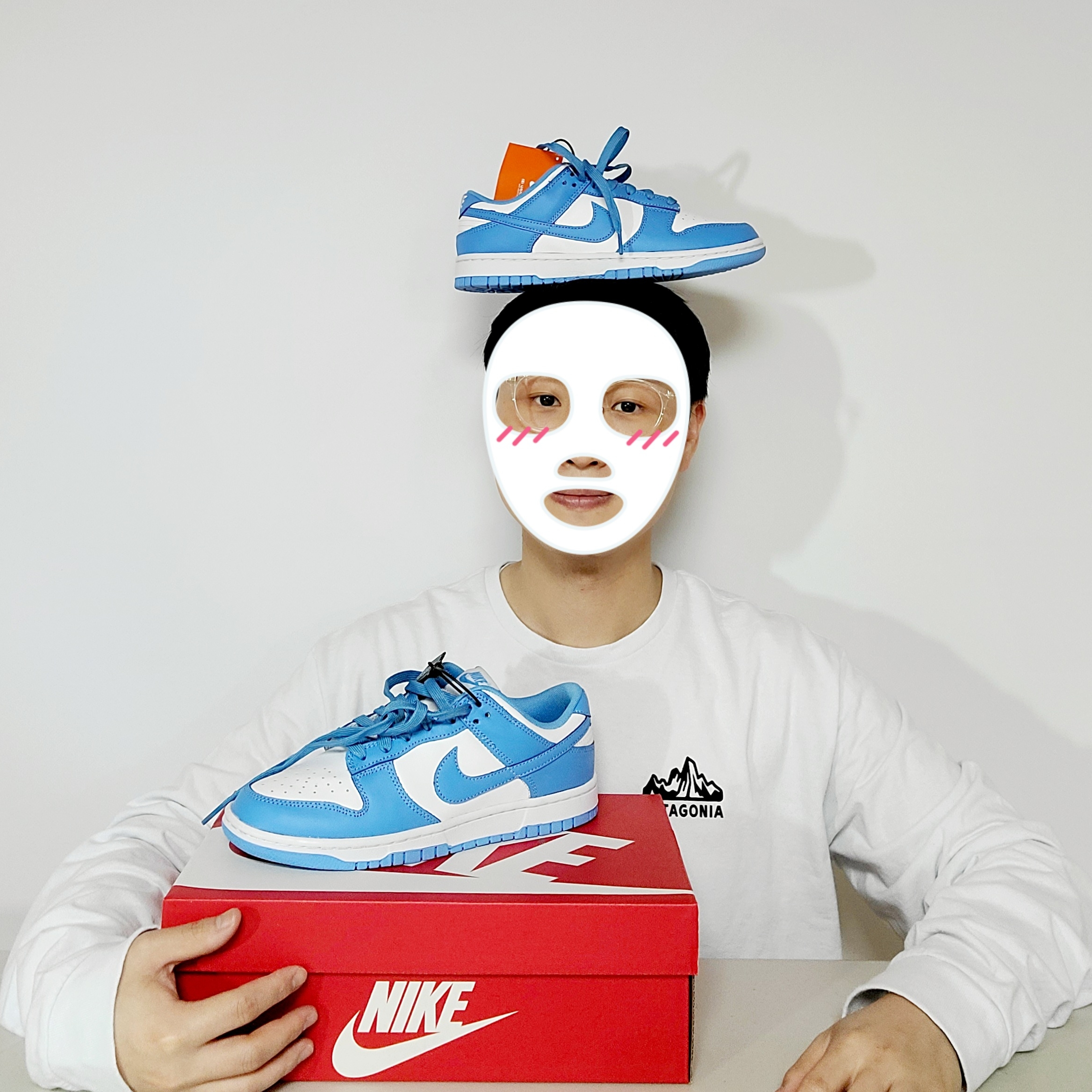 Nike Dunk Low Retro University Blue, Nike Dunk High Retro Orange Blaze 착용 스타일 - 1