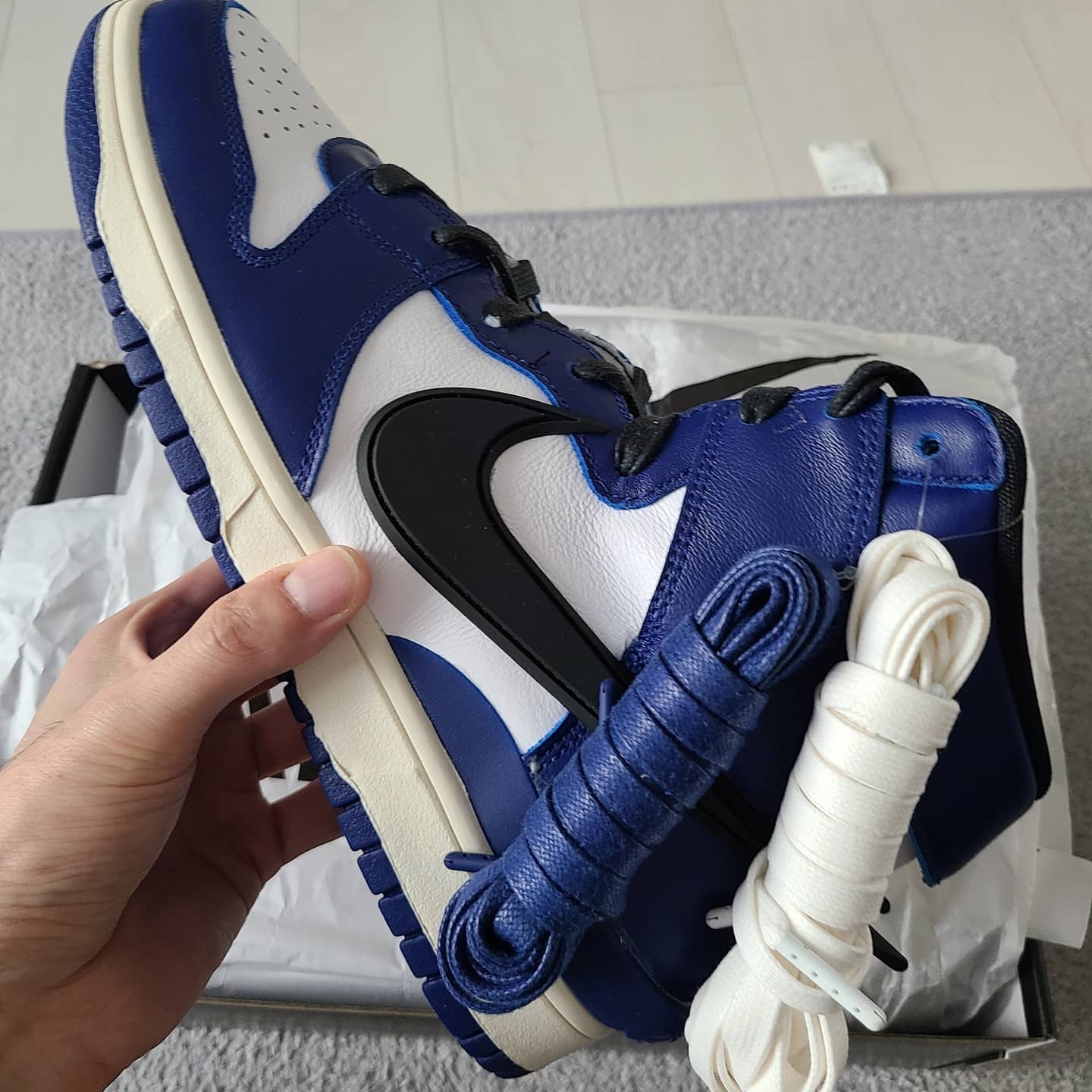 Nike x Ambush Dunk High Deep Royal Blue 착용 스타일
