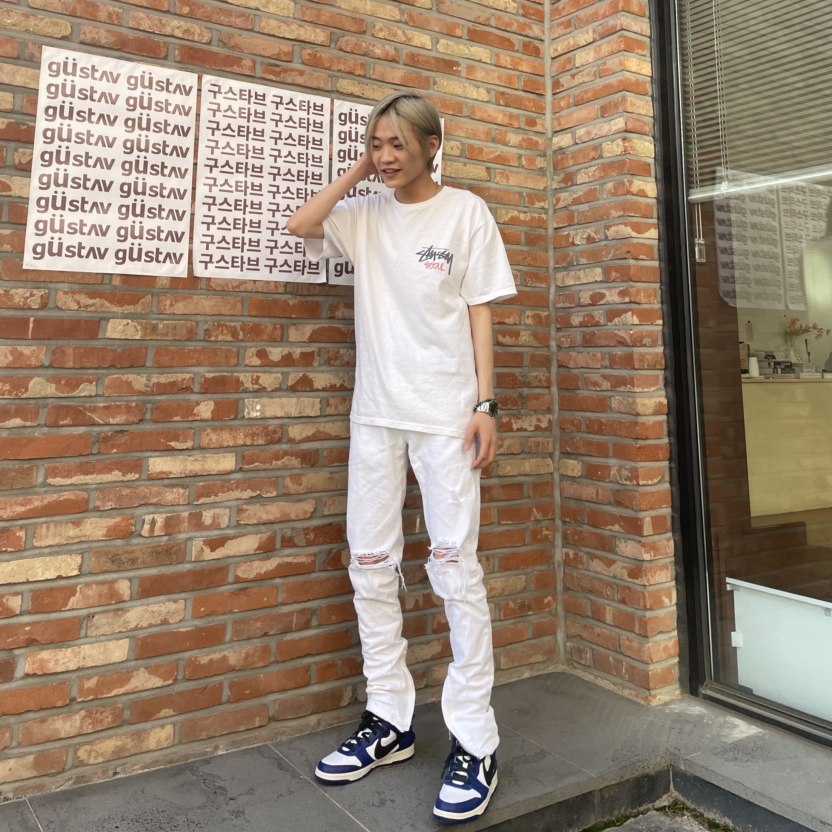 Nike x Ambush Dunk High Deep Royal Blue 착용 스타일 - 1