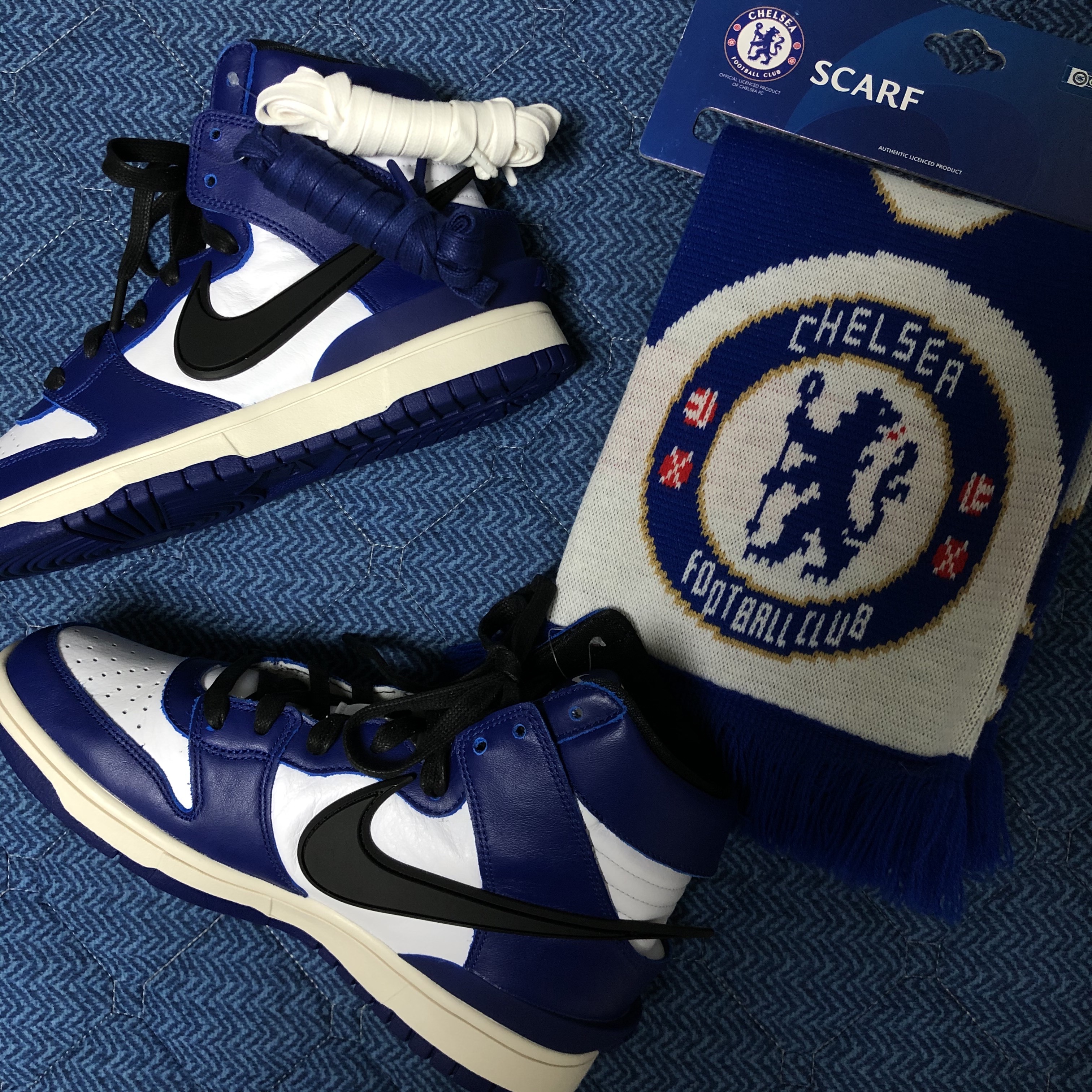 Nike x Ambush Dunk High Deep Royal Blue 착용 스타일 - 1