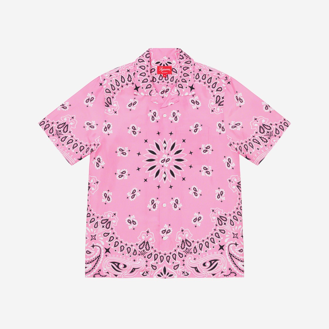 Supreme Bandana Silk S/S Shirt Pink - 21SS 상세 이미지 1