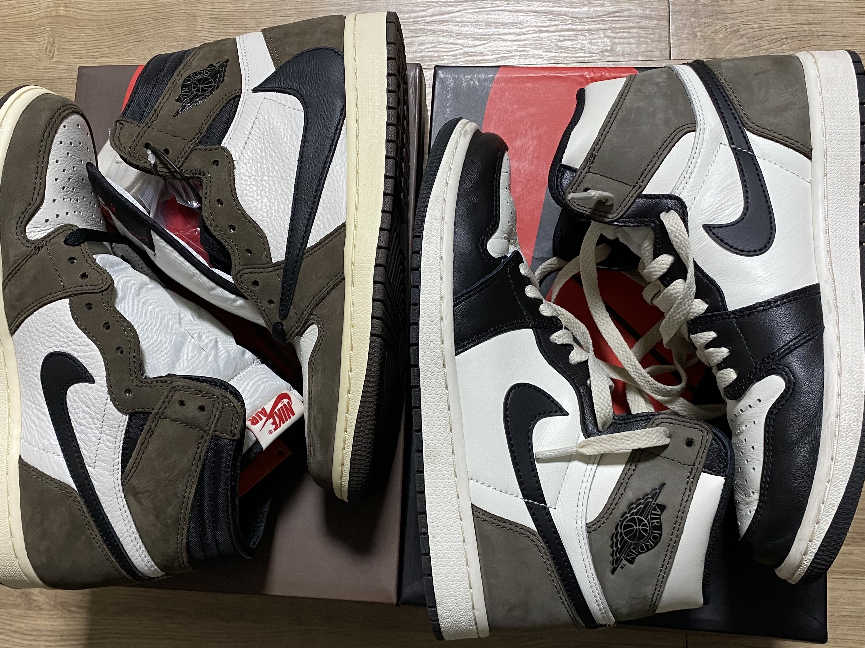 Jordan 1 x Travis Scott Retro High OG SP Mocha, Jordan 1 Retro High OG Black Mocha 착용 스타일