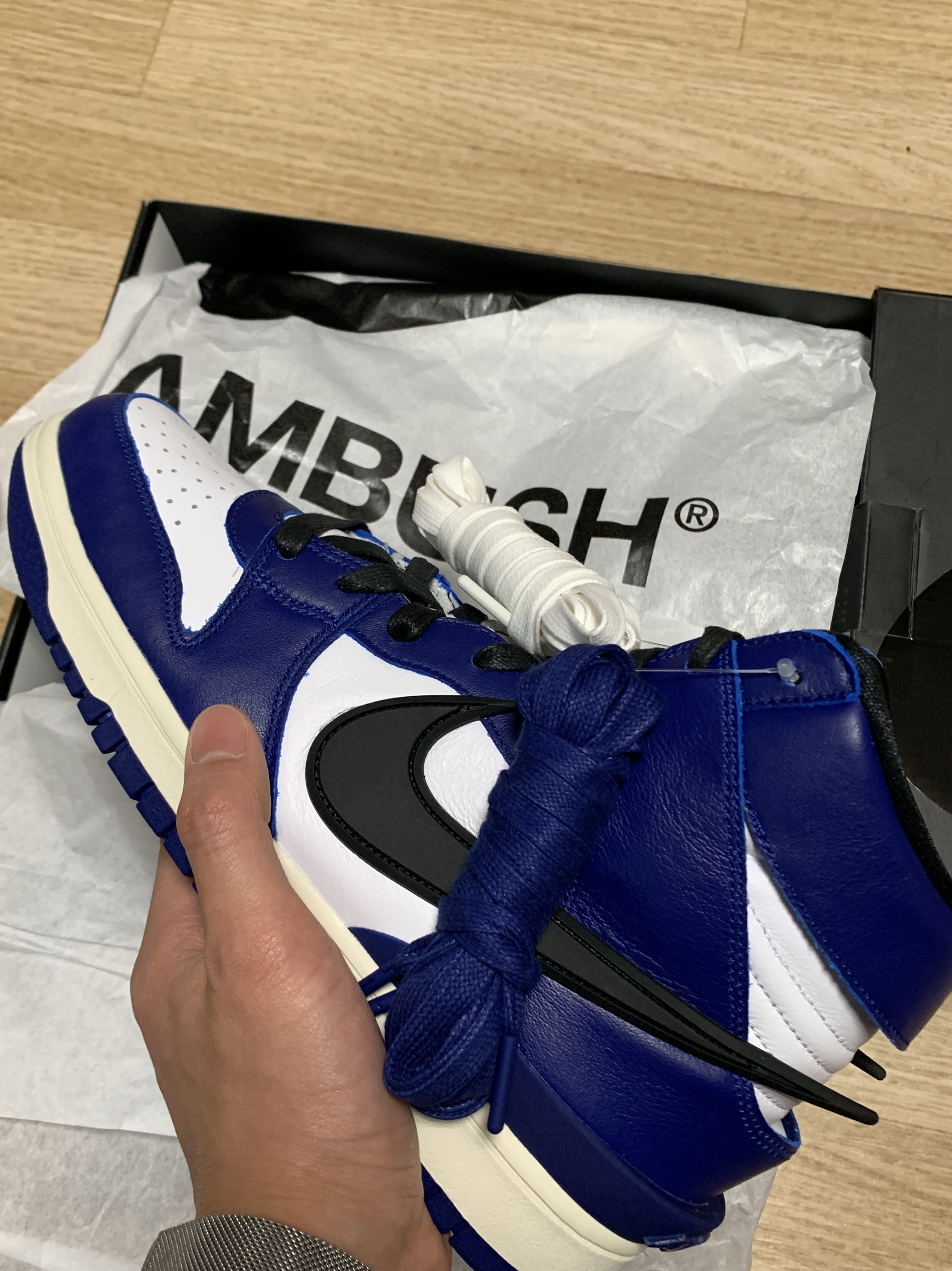 Nike x Ambush Dunk High Deep Royal Blue 착용 스타일 - 1