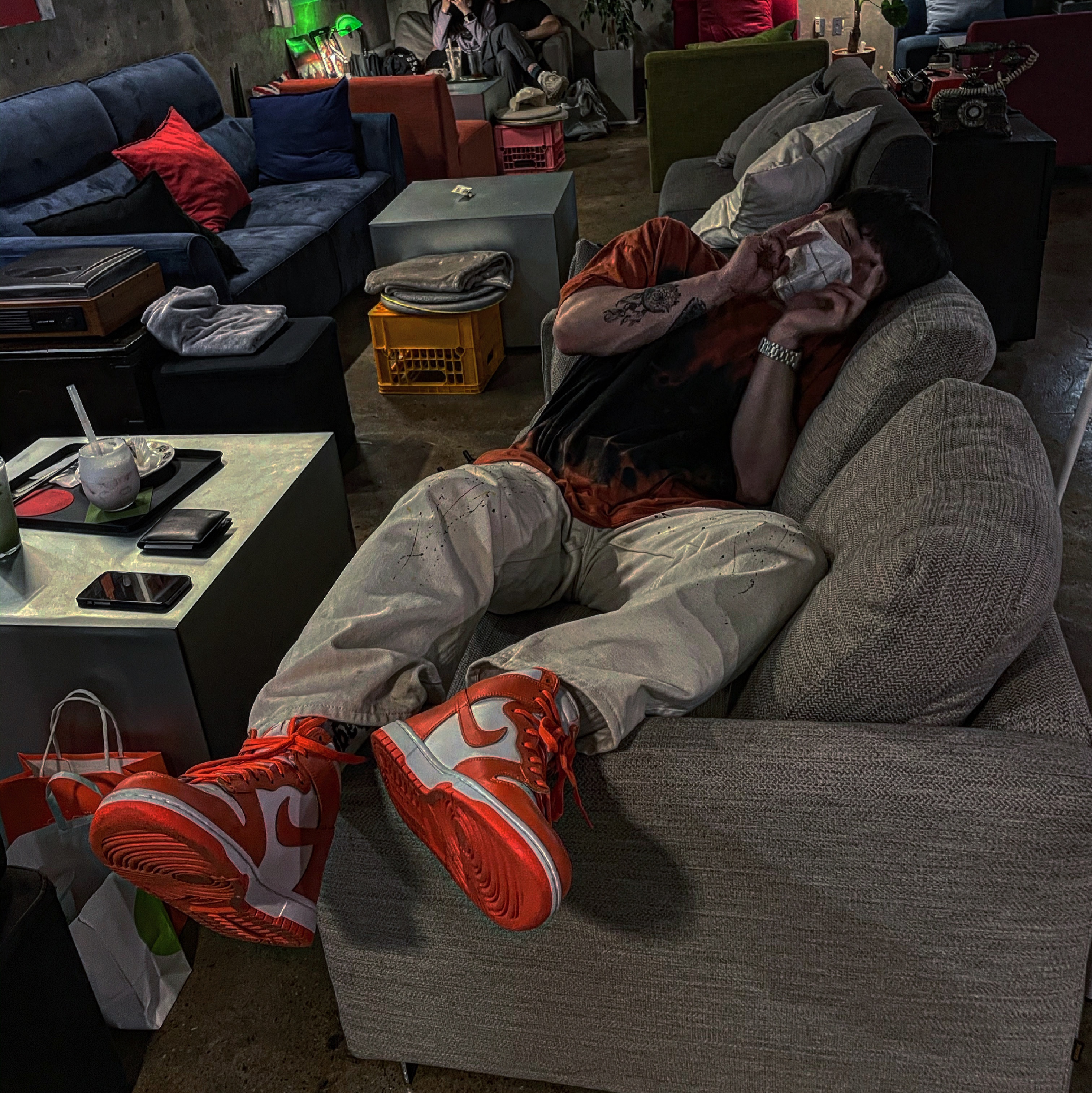 Nike Dunk High Retro Orange Blaze 착용 스타일