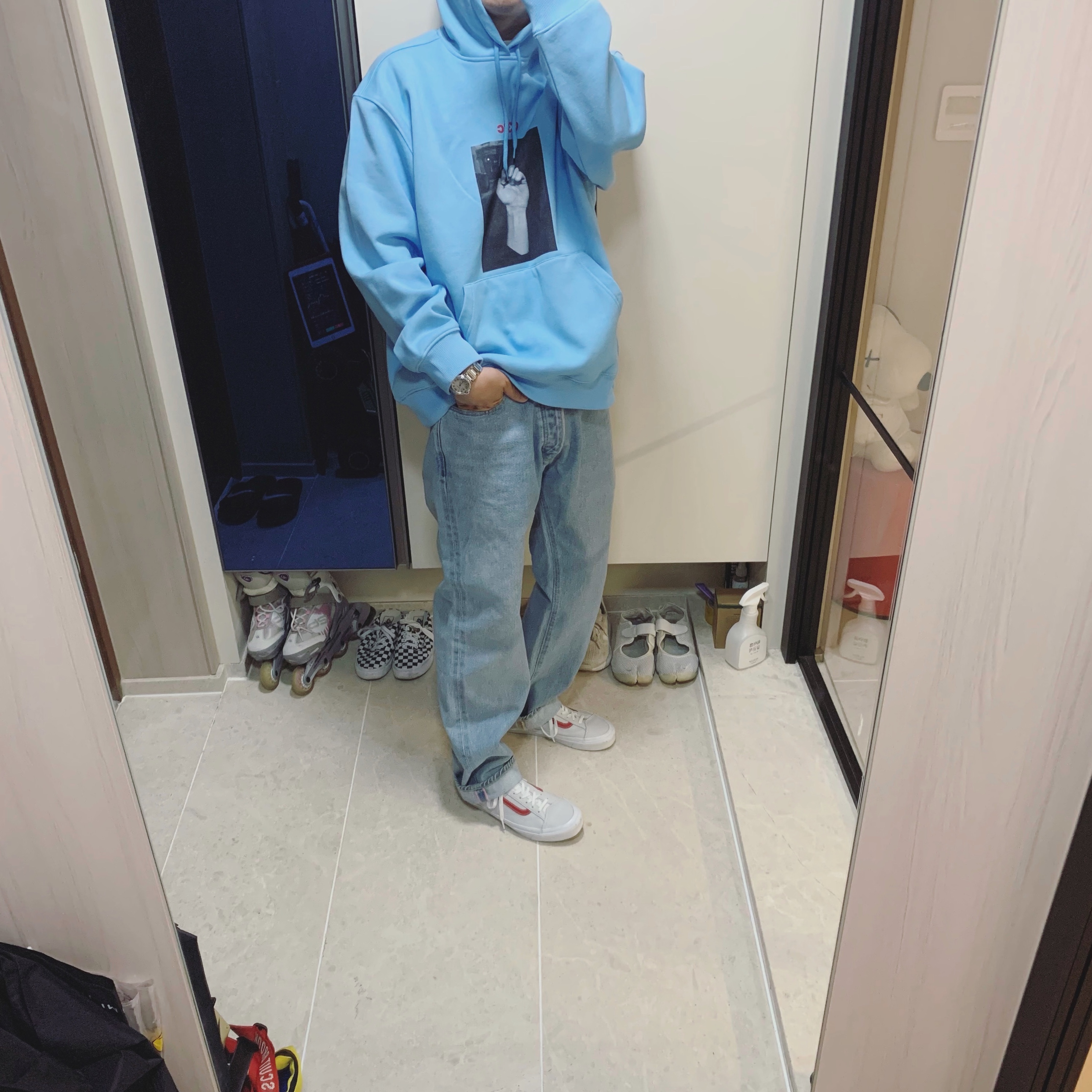 Vans Vault OG Style 36 LX Red 착용 스타일 - 1