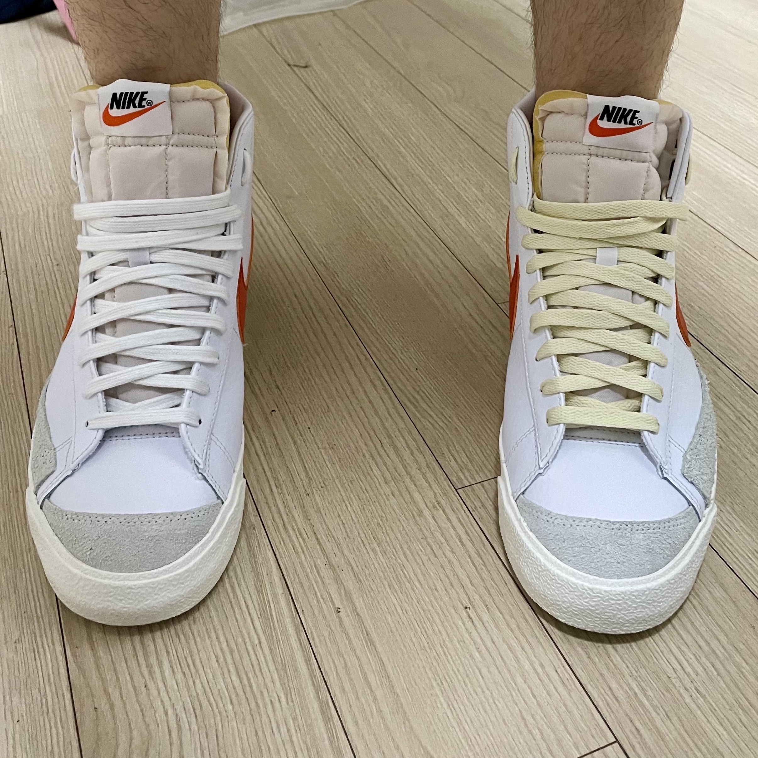 Nike Blazer Mid '77 Vintage White Mantra Orange 착용 스타일 - 2