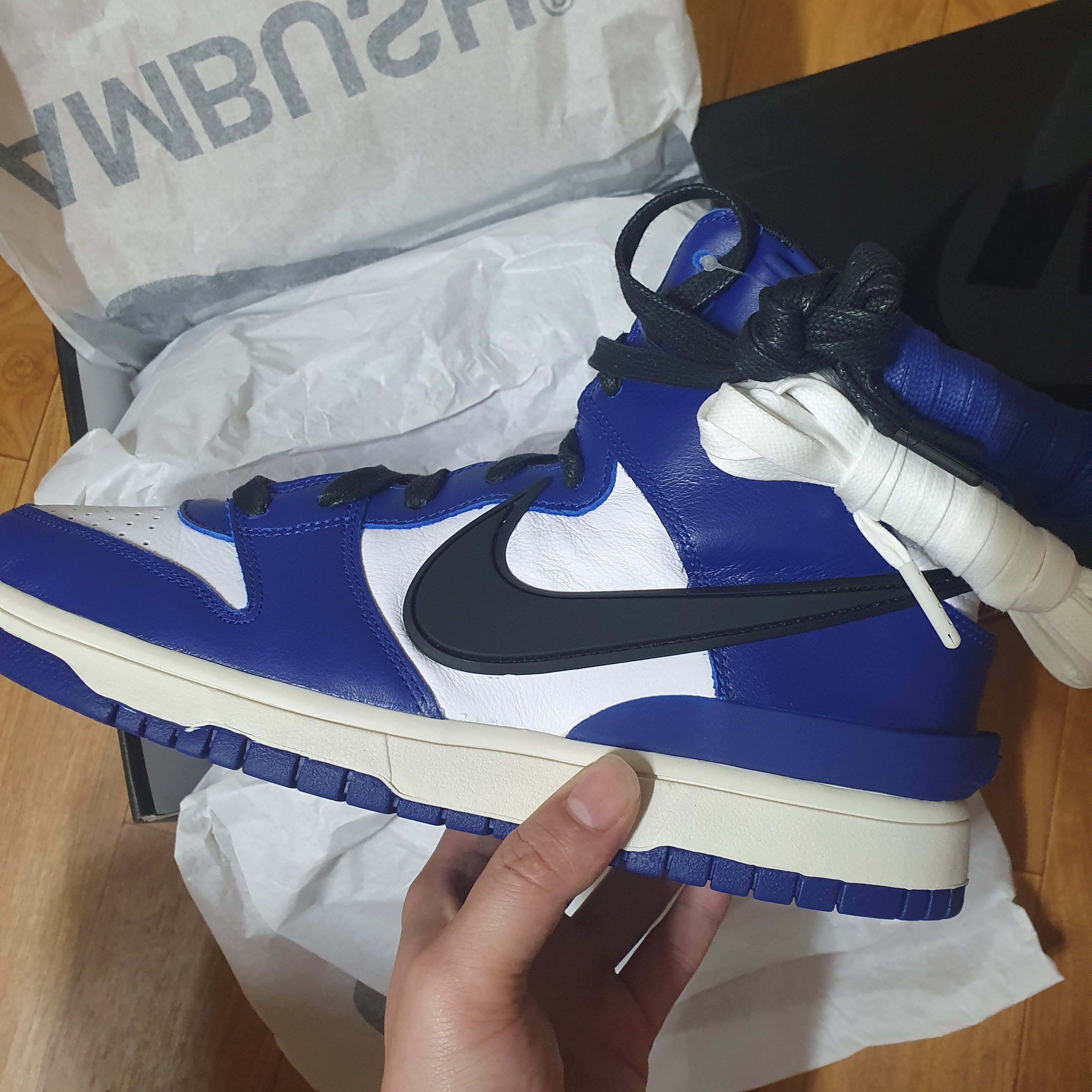 Nike x Ambush Dunk High Deep Royal Blue 착용 스타일