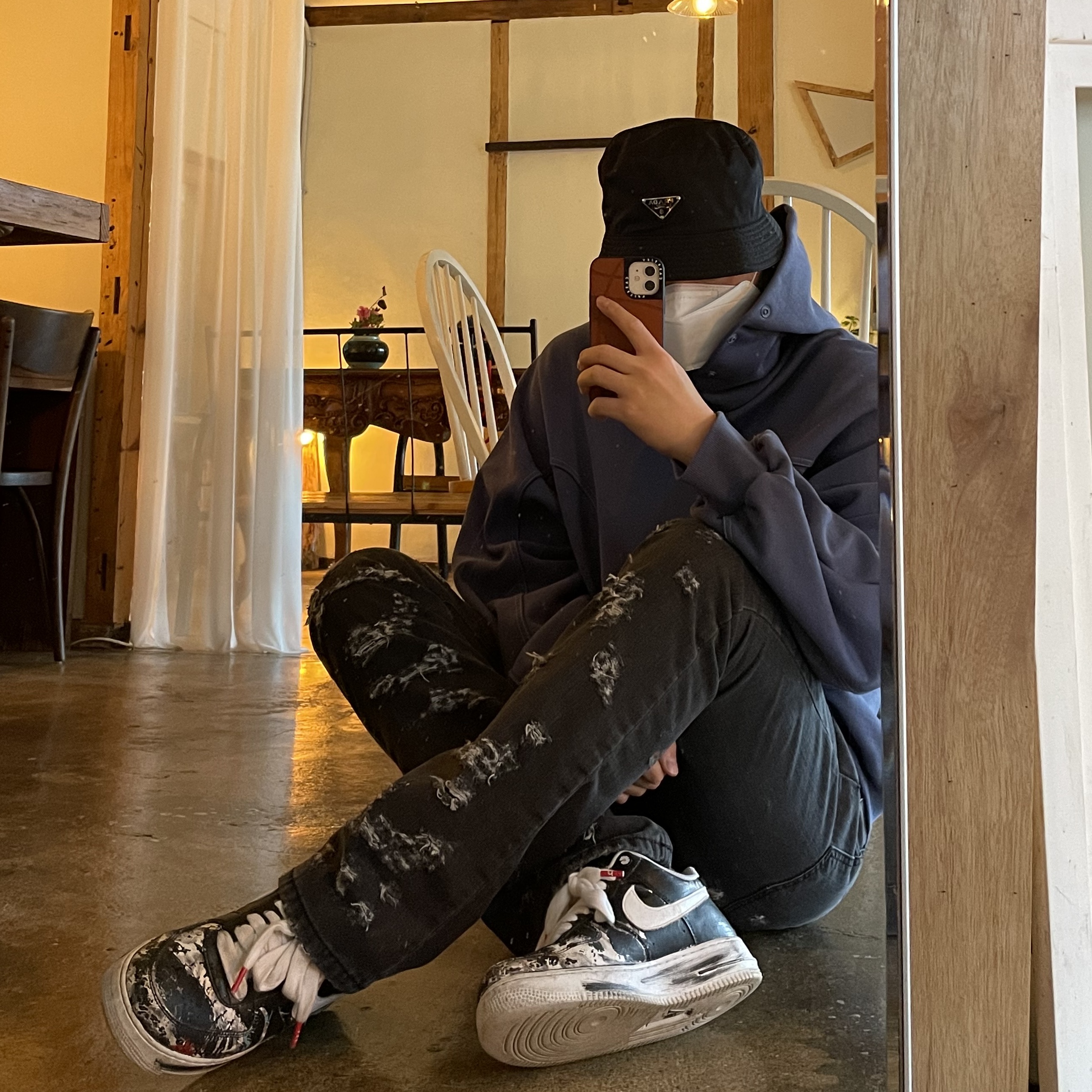 Nike x Peaceminusone Air Force 1 Low Para-Noise 착용 스타일