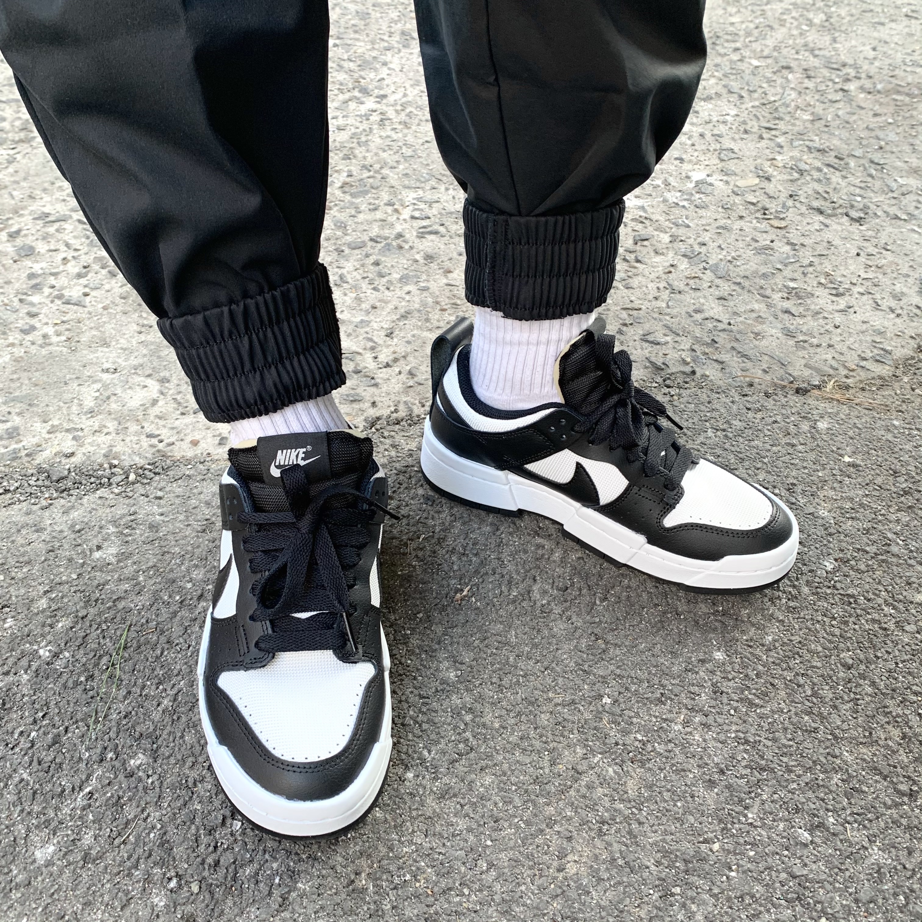 (W) Nike Dunk Low Disrupt Black White 착용 스타일