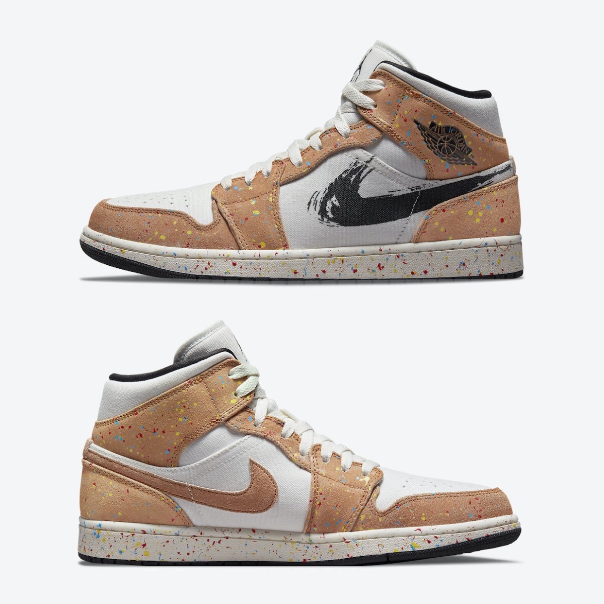 Jordan 1 Low SE Brushstroke Swoosh 착용 스타일 - 3