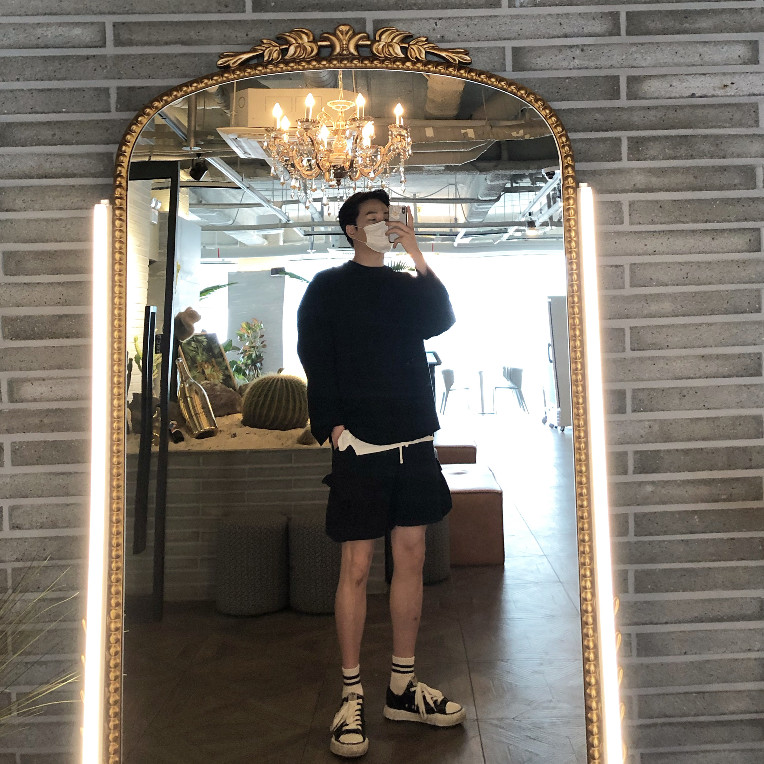 Maison Mihara Yasuhiro Peterson OG Sole Canvas Low Sneakers Black 착용 스타일