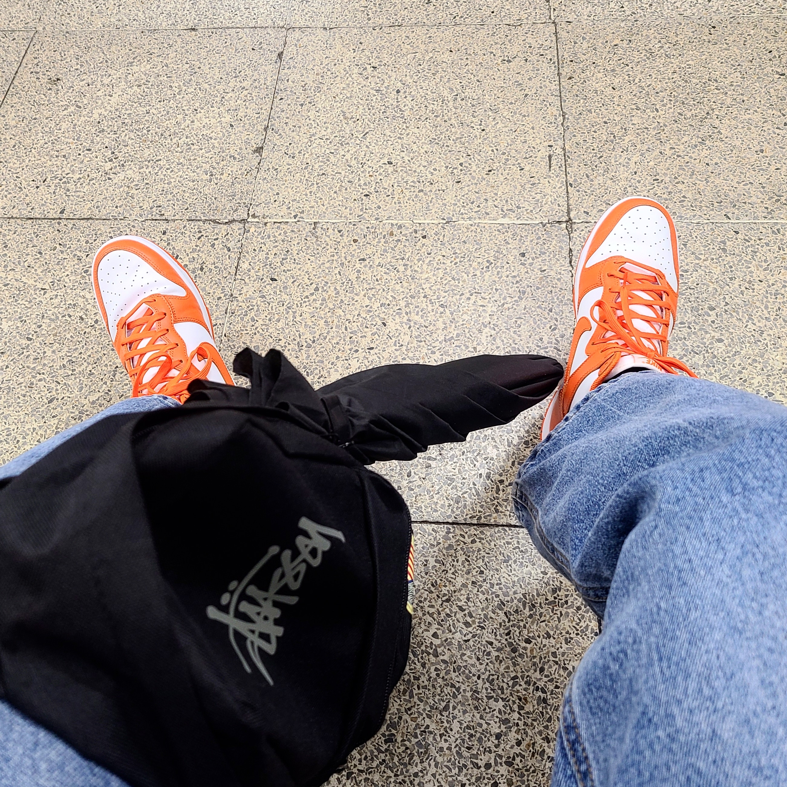 Nike Dunk High Retro Orange Blaze 착용 스타일