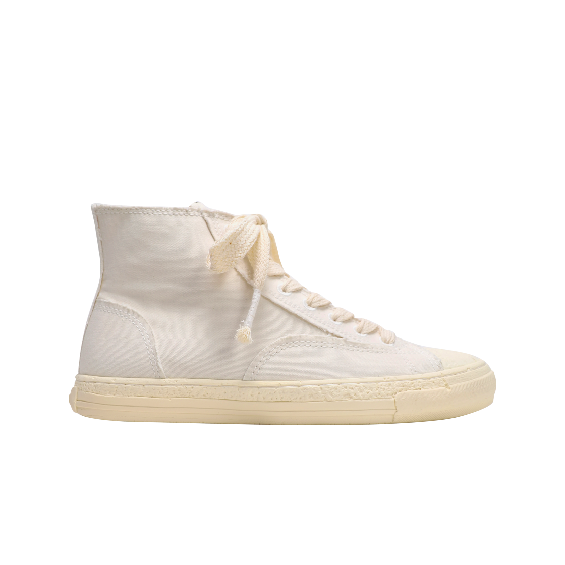 A06FW501-WHITE Maison Mihara Yasuhiro General Scale Past Sole High-top Sneakers White