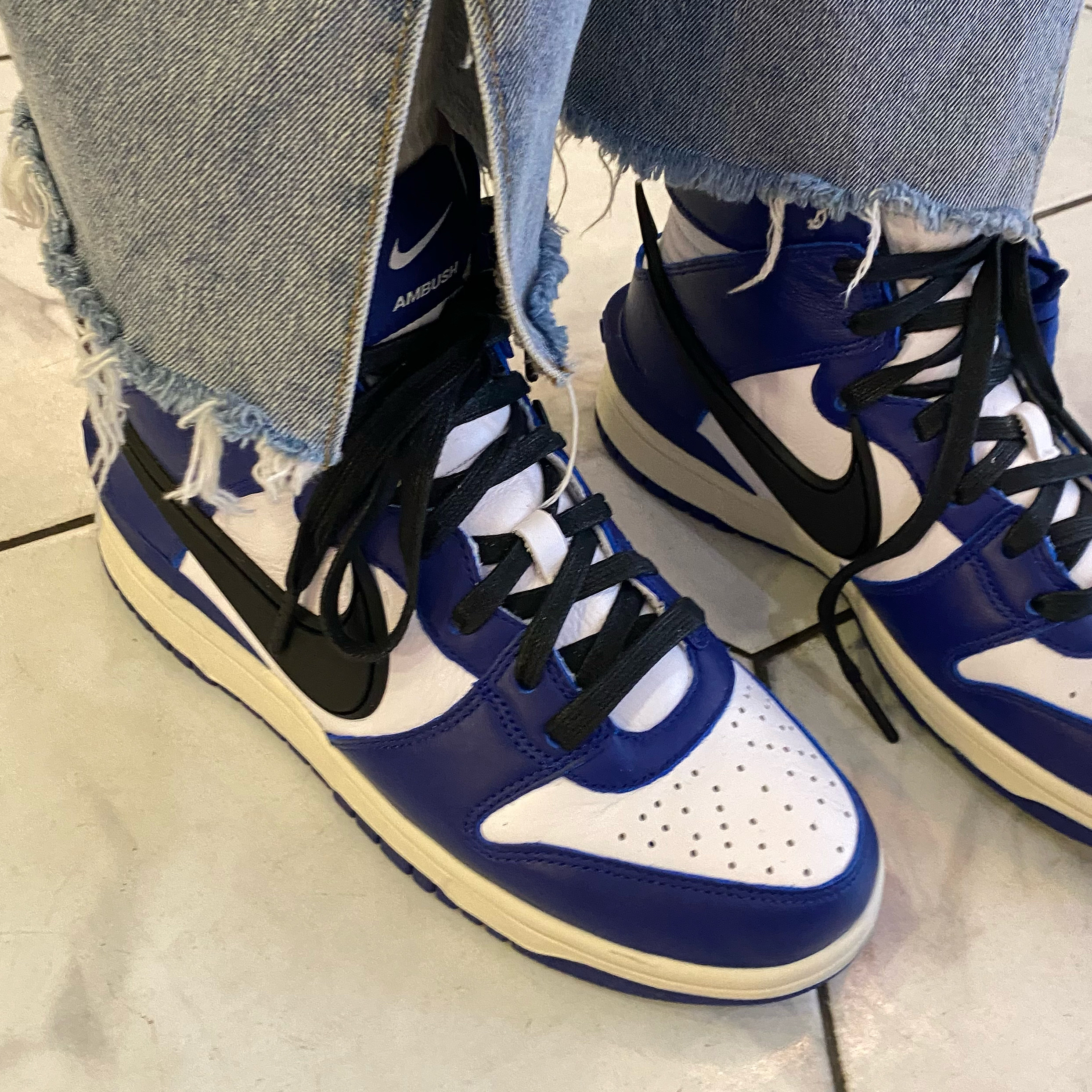 Nike x Ambush Dunk High Deep Royal Blue 착용 스타일
