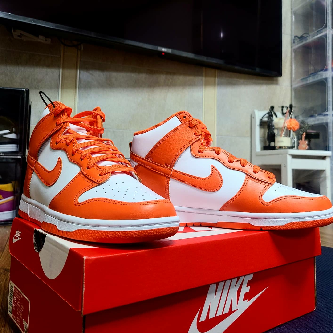 Nike Dunk High Retro Orange Blaze 착용 스타일 - 1