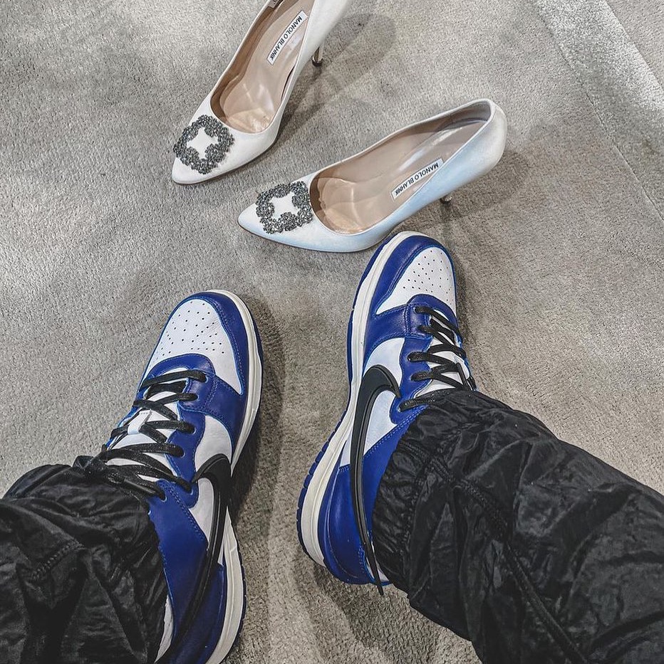 Nike x Ambush Dunk High Deep Royal Blue 착용 스타일 - 4