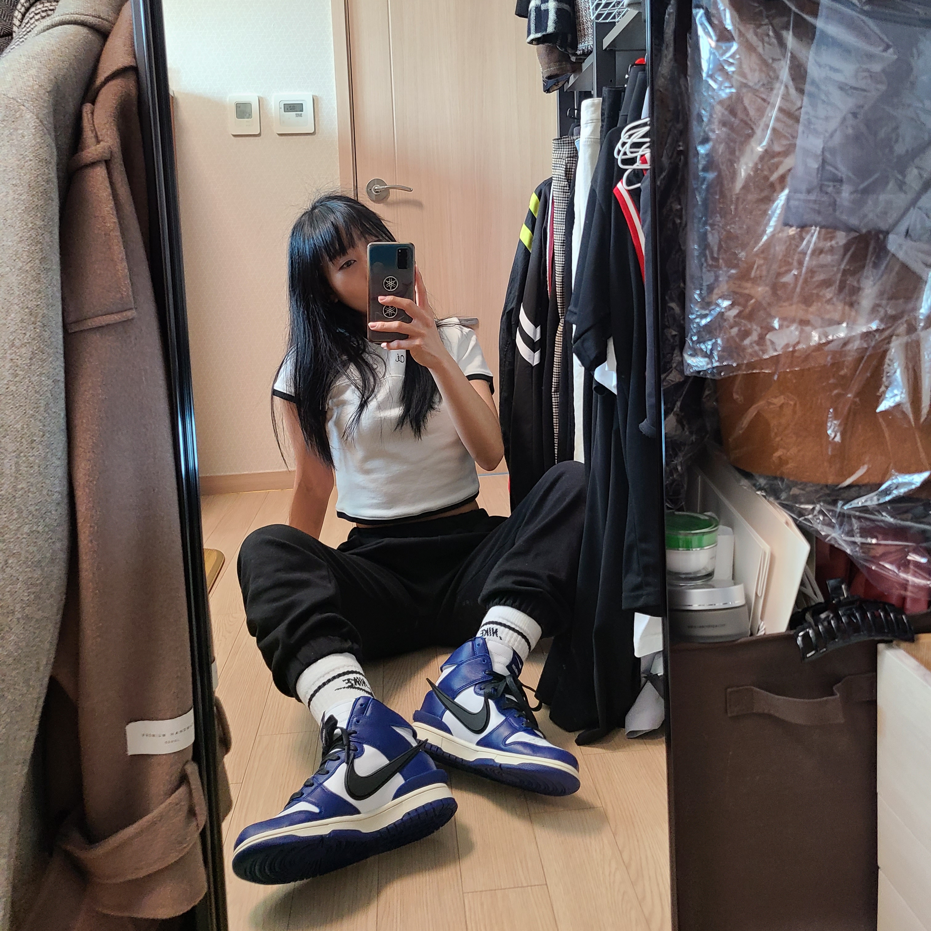 Nike x Ambush Dunk High Deep Royal Blue 착용 스타일 - 4