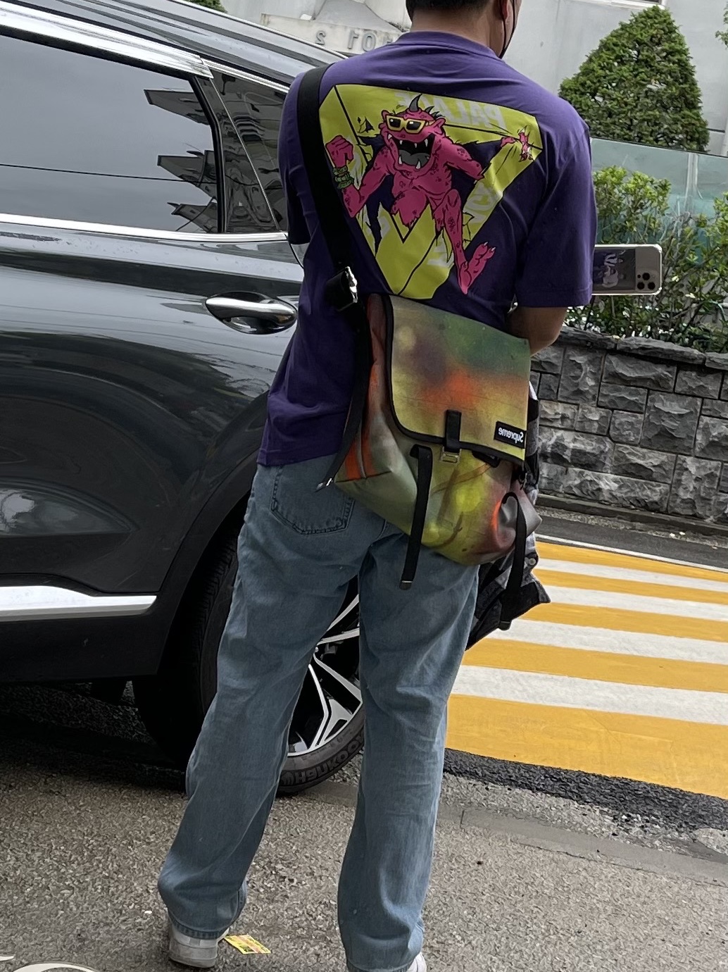 Palace M-Zone Mutant Ripper T-Shirt Purple - 21SS 착용 스타일