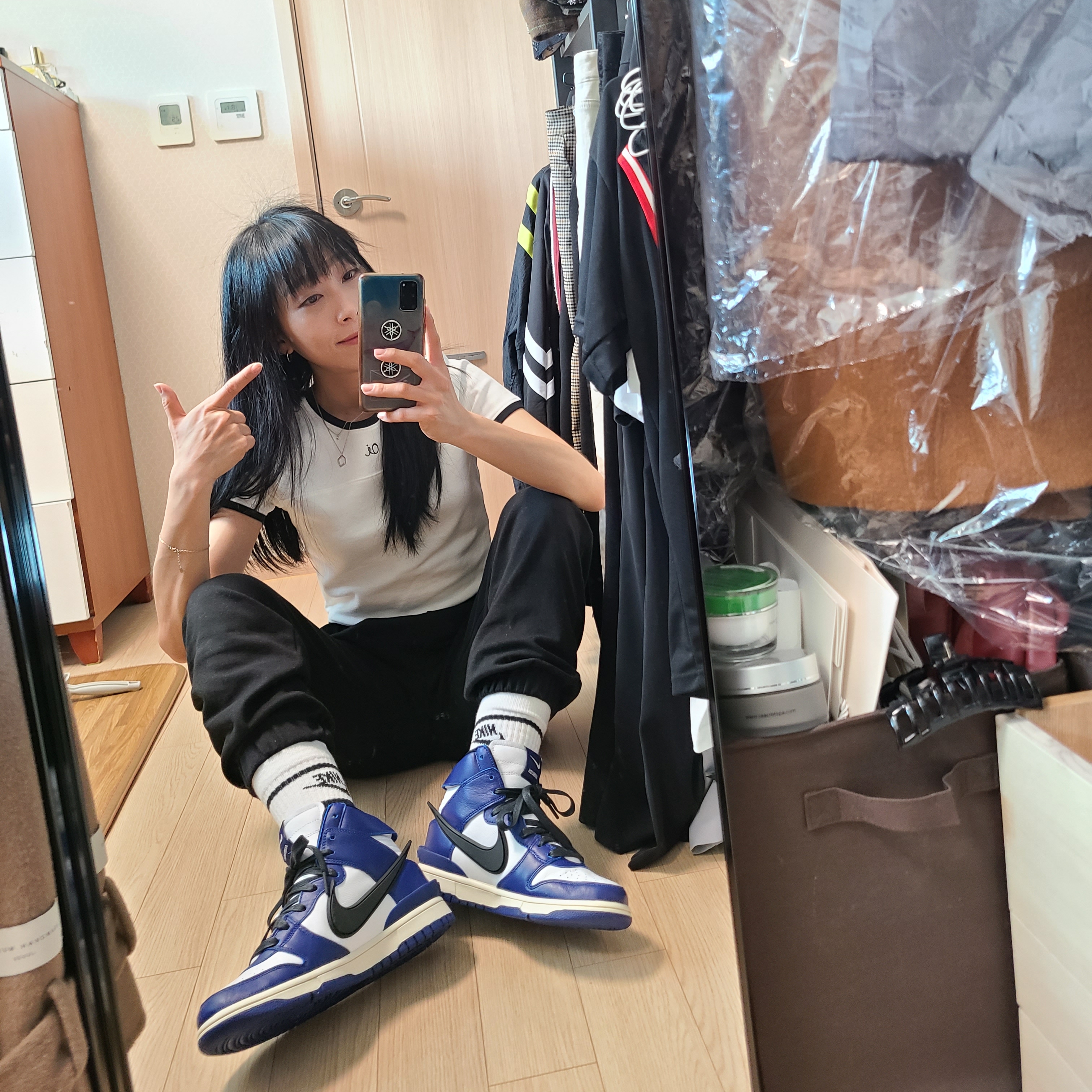 Nike x Ambush Dunk High Deep Royal Blue 착용 스타일 - 2