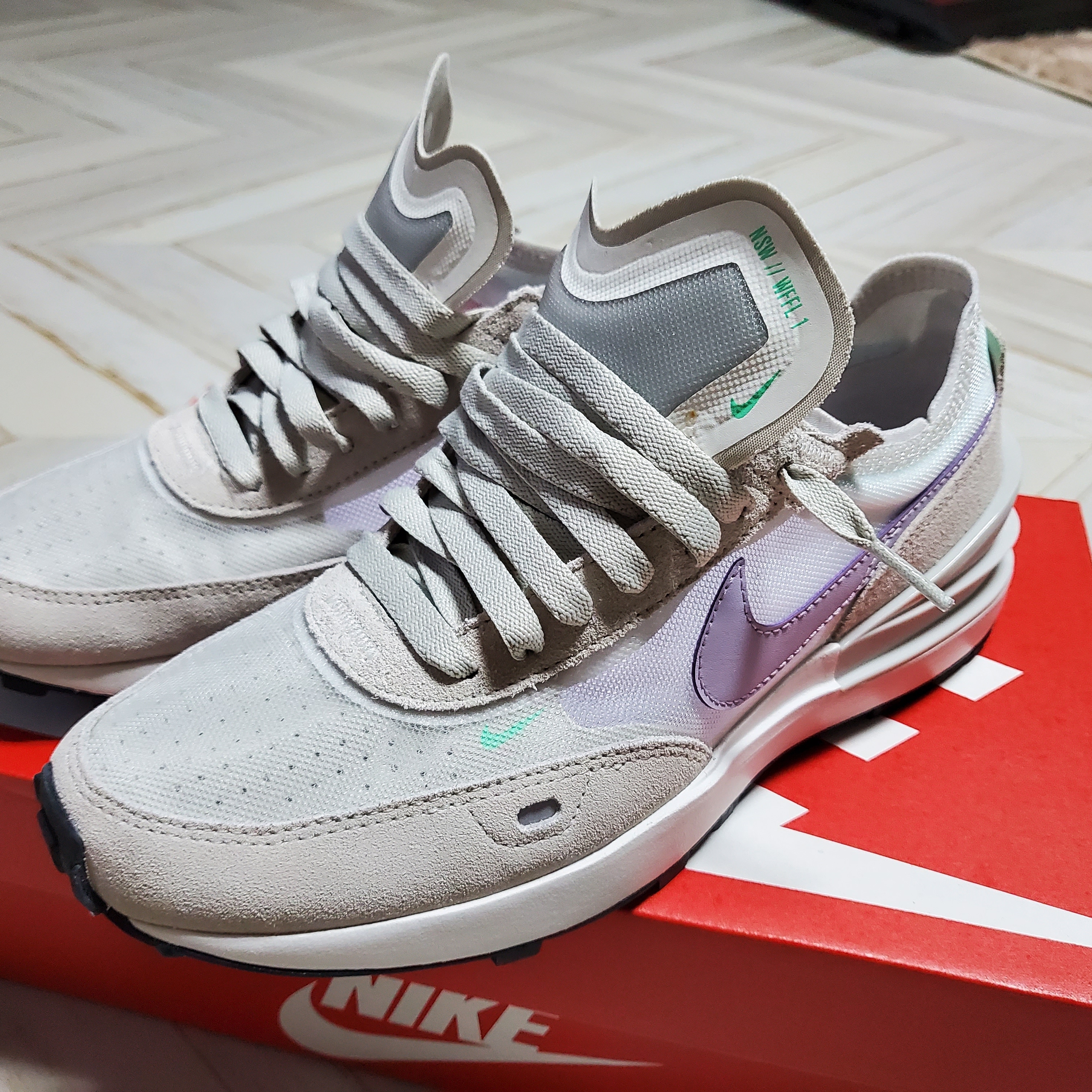 Nike ACG SSNL Bucket Clay Green, (W) Nike Waffle One Underbrush 착용 스타일 - 3