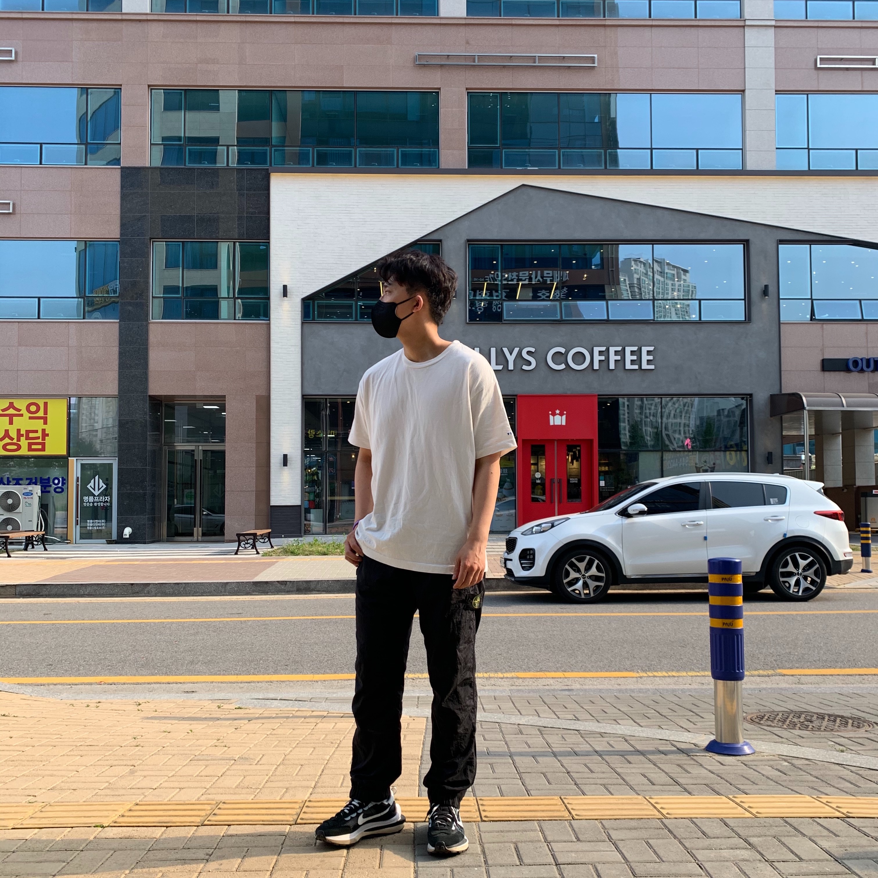 Nike x Sacai VaporWaffle Black White 착용 스타일