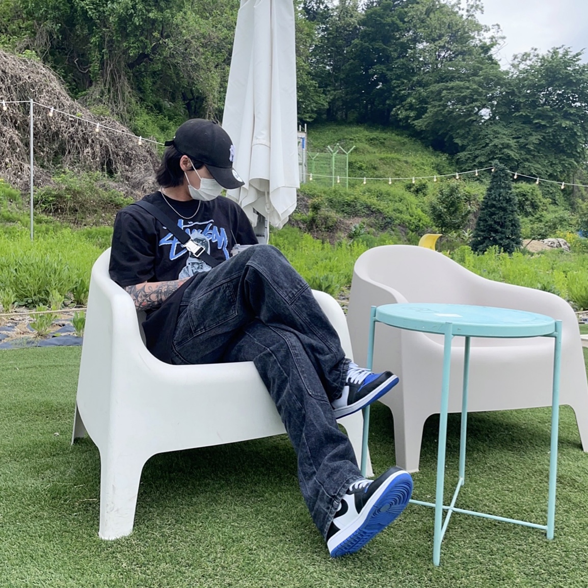 Jordan 1 Retro High OG Royal Toe 착용 스타일 - 2