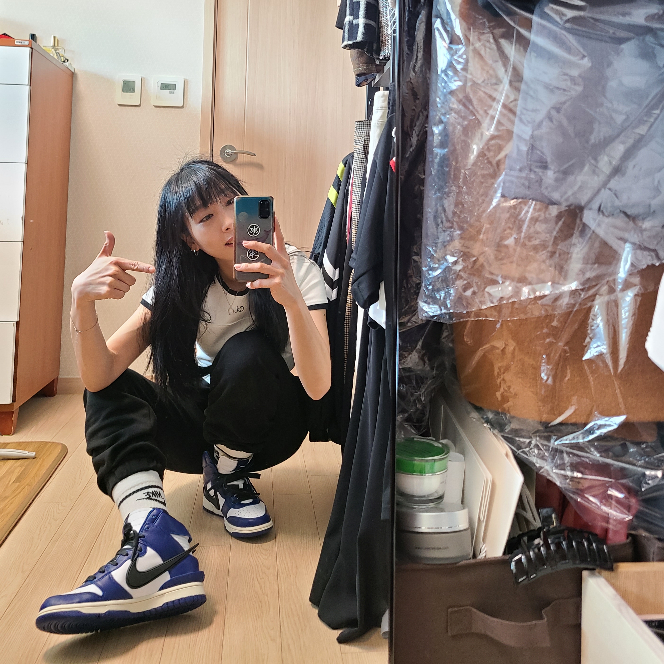Nike x Ambush Dunk High Deep Royal Blue 착용 스타일 - 1