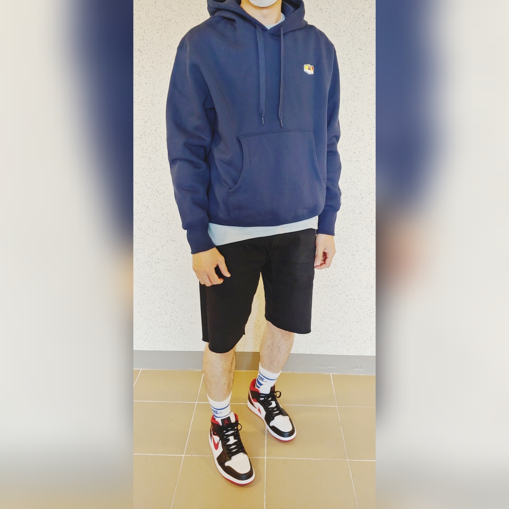 Jordan 1 Mid Gym Red Black White 착용 스타일