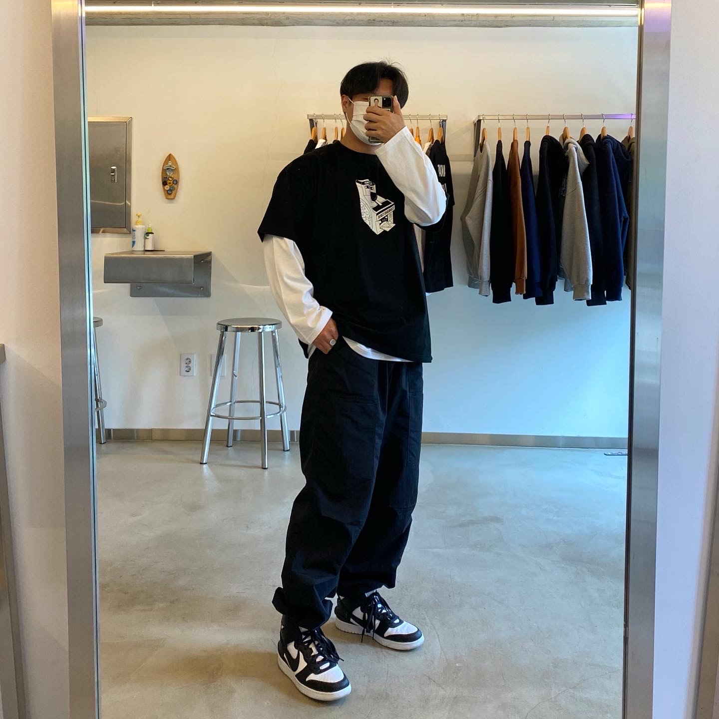 Nike x Ambush Dunk High Black 착용 스타일 - 1
