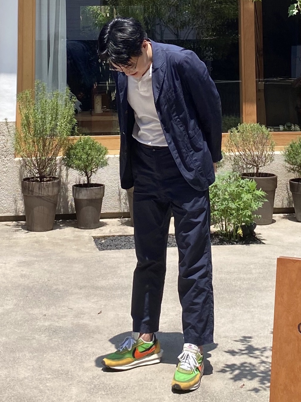 Nike x Sacai LDWaffle Green Multi 착용 스타일