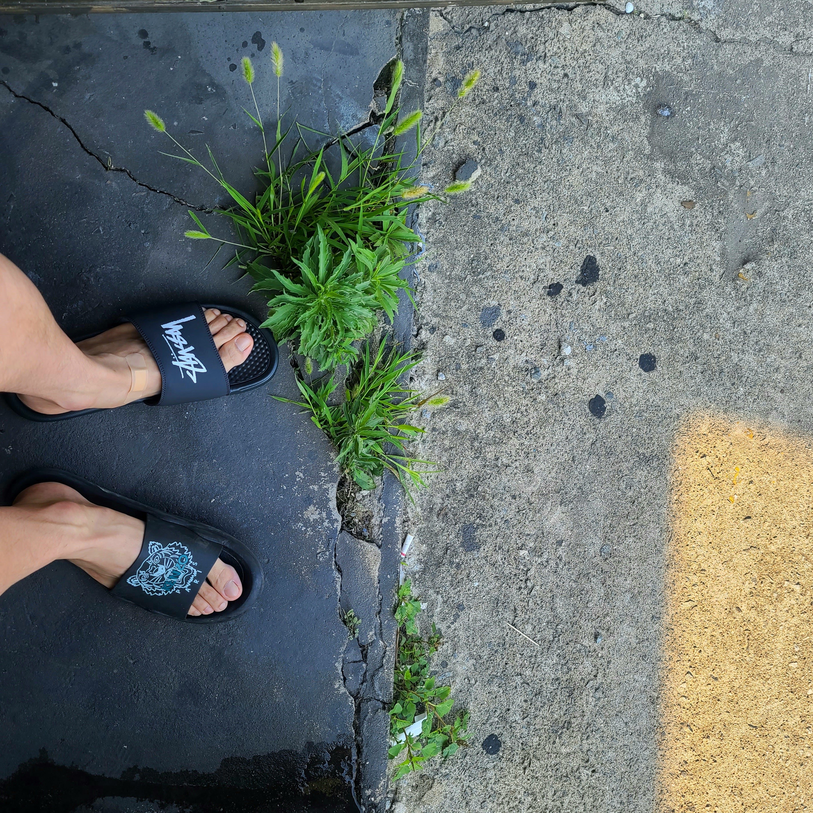 Nike x Stussy Benassi Slide Off Noir 착용 스타일
