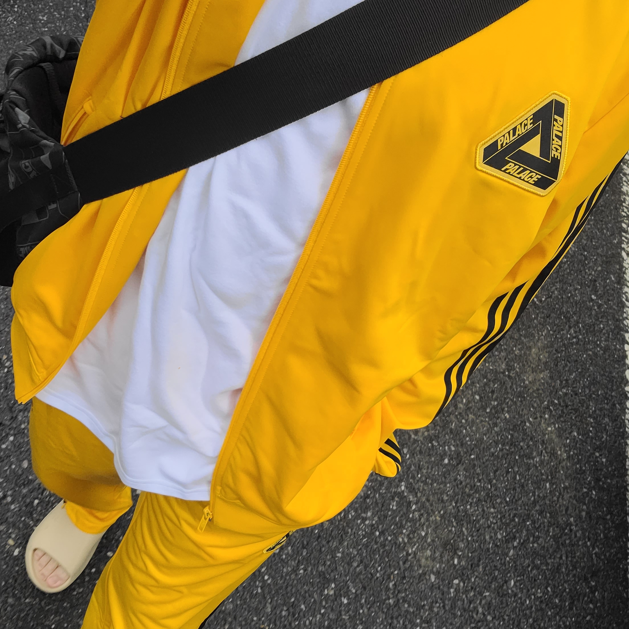 Palace x Adidas Firebird Track Top Yellow - 20FW, Palace x Adidas Firebird Track Pants Yellow - 20FW 착용 스타일