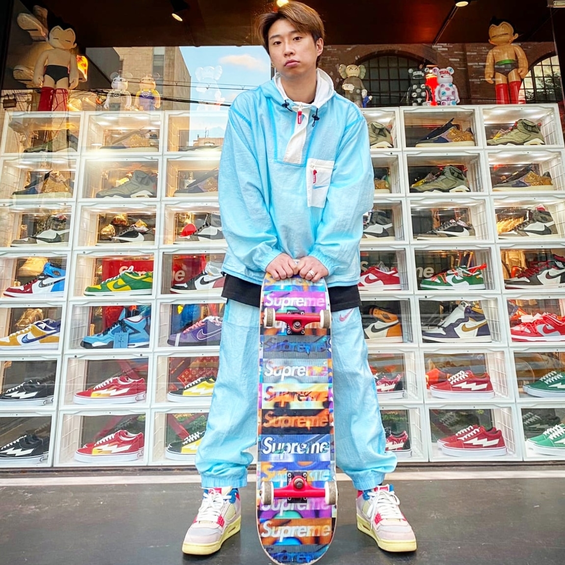 Supreme x Nike Jewel Reversible Ripstop Anorak White - 20FW, Supreme x Nike Jewel Reversible Ripstop Pants White - 20FW 착용 스타일