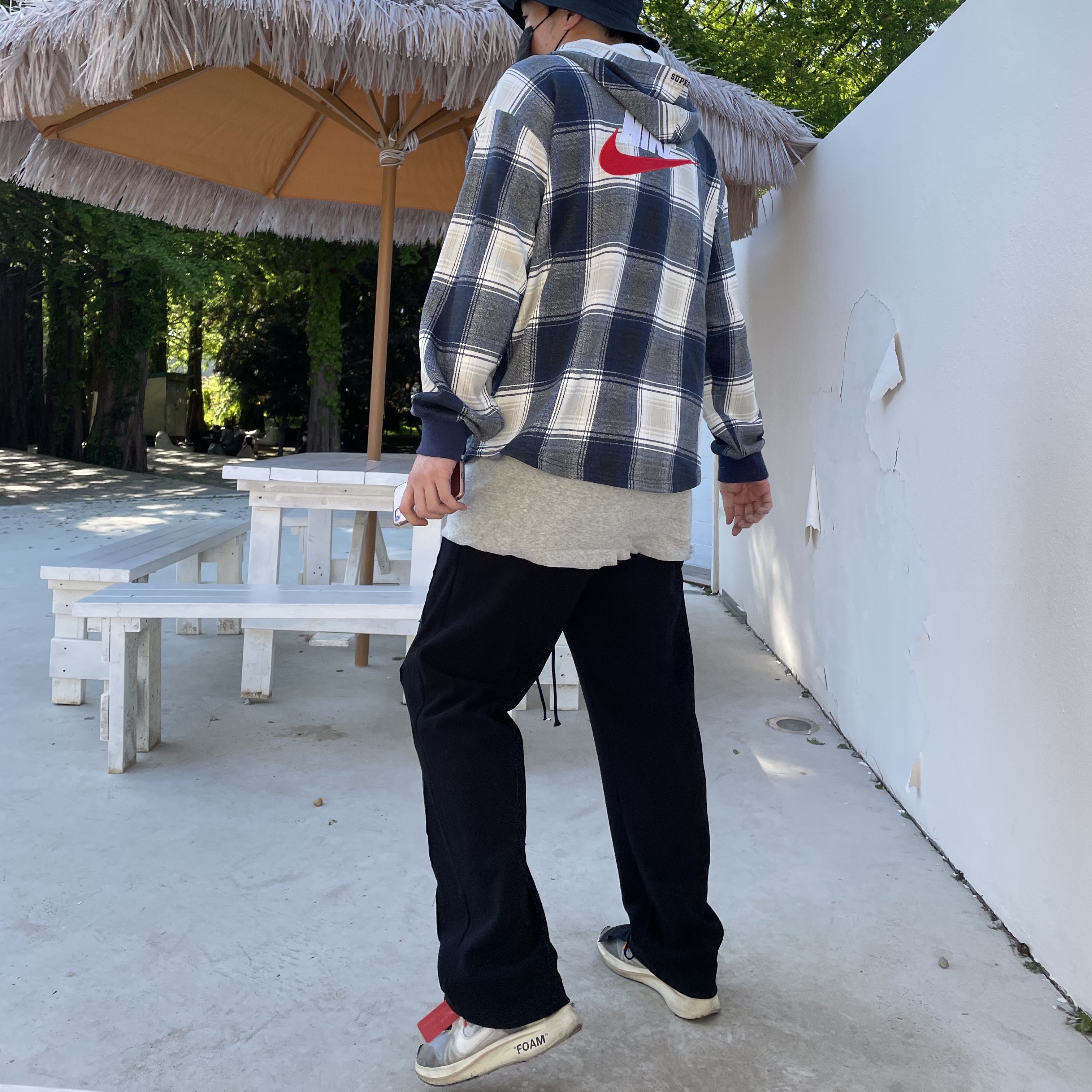 Nike x Off-White Zoom Fly SP The Ten, Nike x Stussy Bucket Hat Black 착용 스타일 - 2