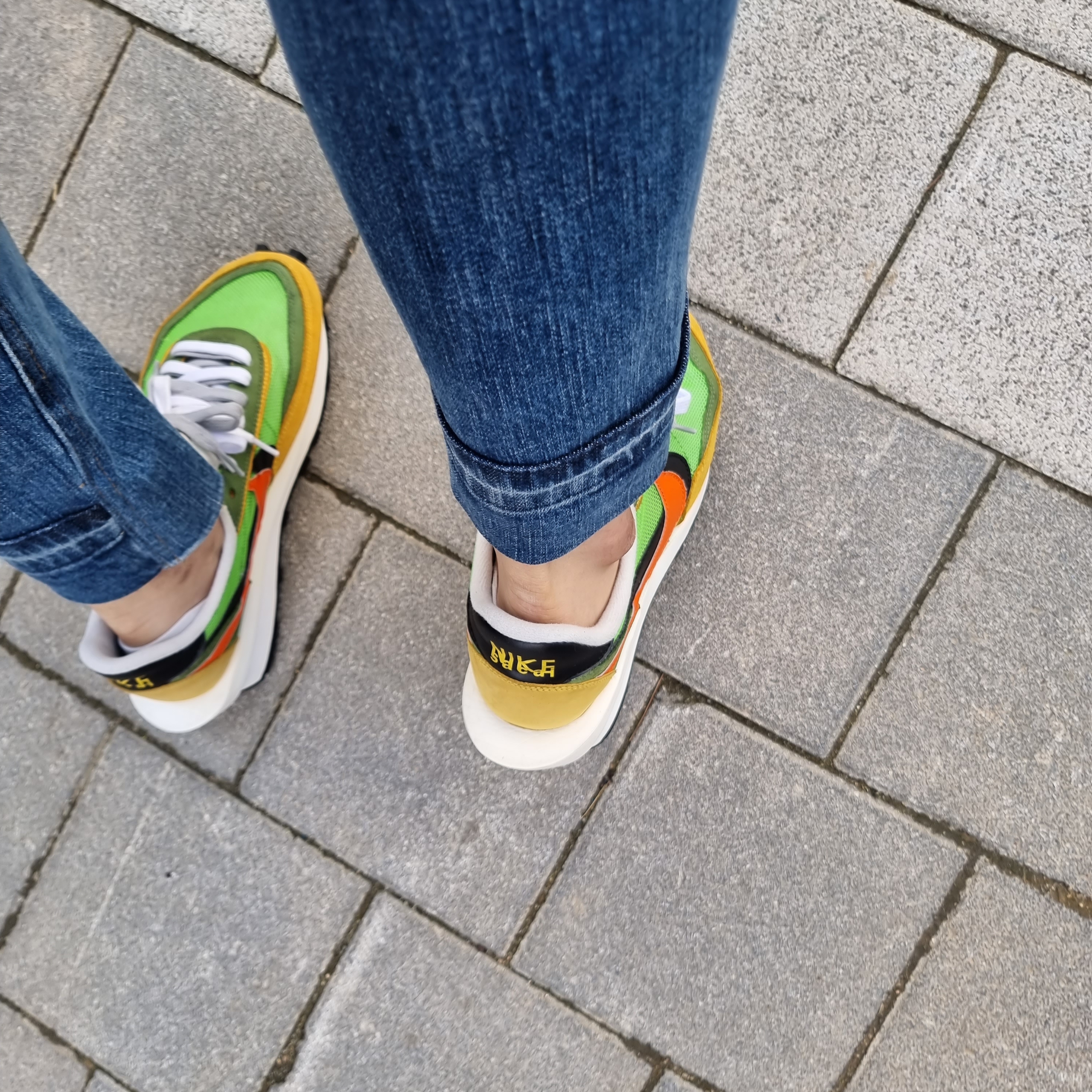 Nike x Sacai LDWaffle Green Multi 착용 스타일