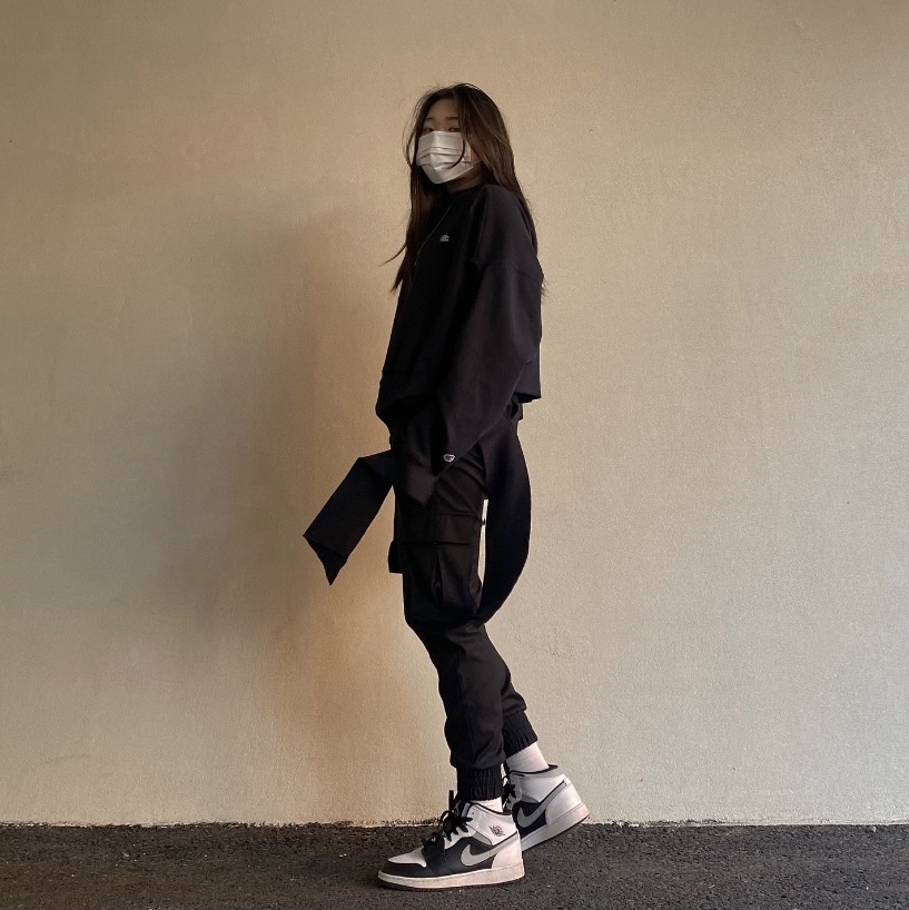 (GS) Jordan 1 Mid White Shadow 착용 스타일